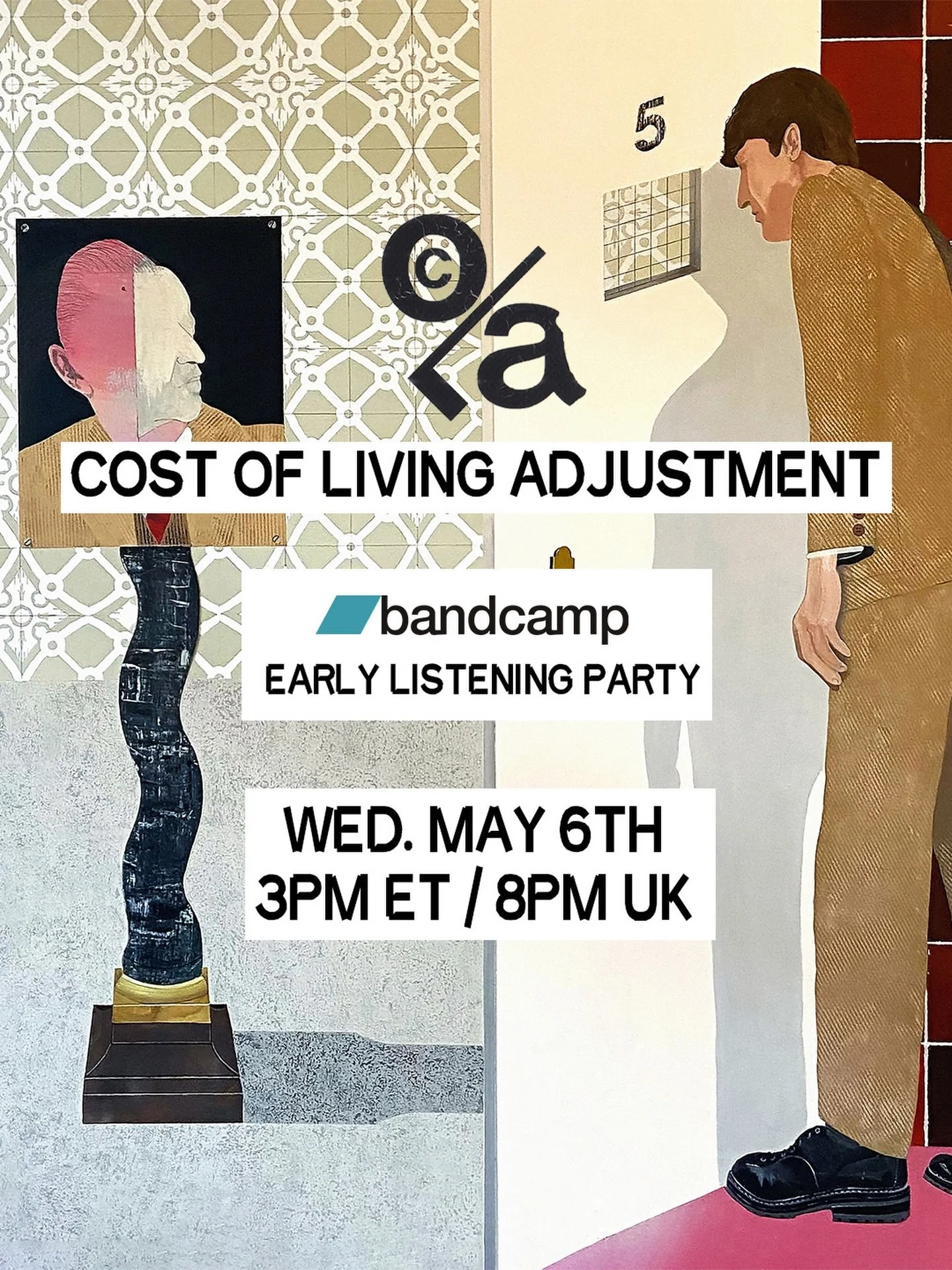 be the first to hear @band_cola&rsquo;s new album &lsquo;Cost of Living Adjustment&rsquo; on May 6th at 3pm ET / 8pm UK! hear it early, ask your questions, and buy some music
