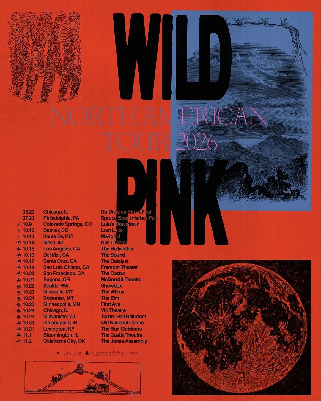 Wild Pink's 'Still Coming Down' 🌎 World Tour 🌍 is on sale now ~> more dates to come so pls comment 'come to ___ blank city" &amp; a date may be added 😉

07.23 - Philadelphia, PA @ Spruce Street Harbor 09.01 - Brussels, BE @ Botanique
09.02