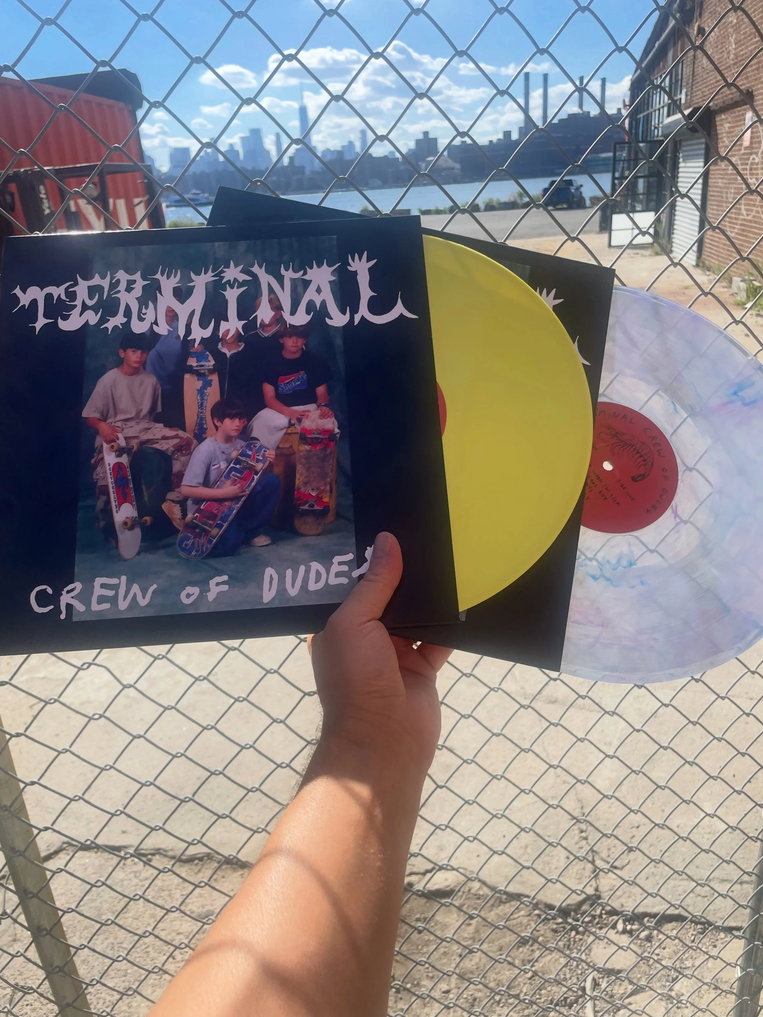 Out and in stores now - @whitmerthomas' new record taken from the @hbo comedy special of the same name 'Terminal Crew of Dudes' - on Margarita Piss Yellow &amp; 🦐 blue. Buy it 🎶