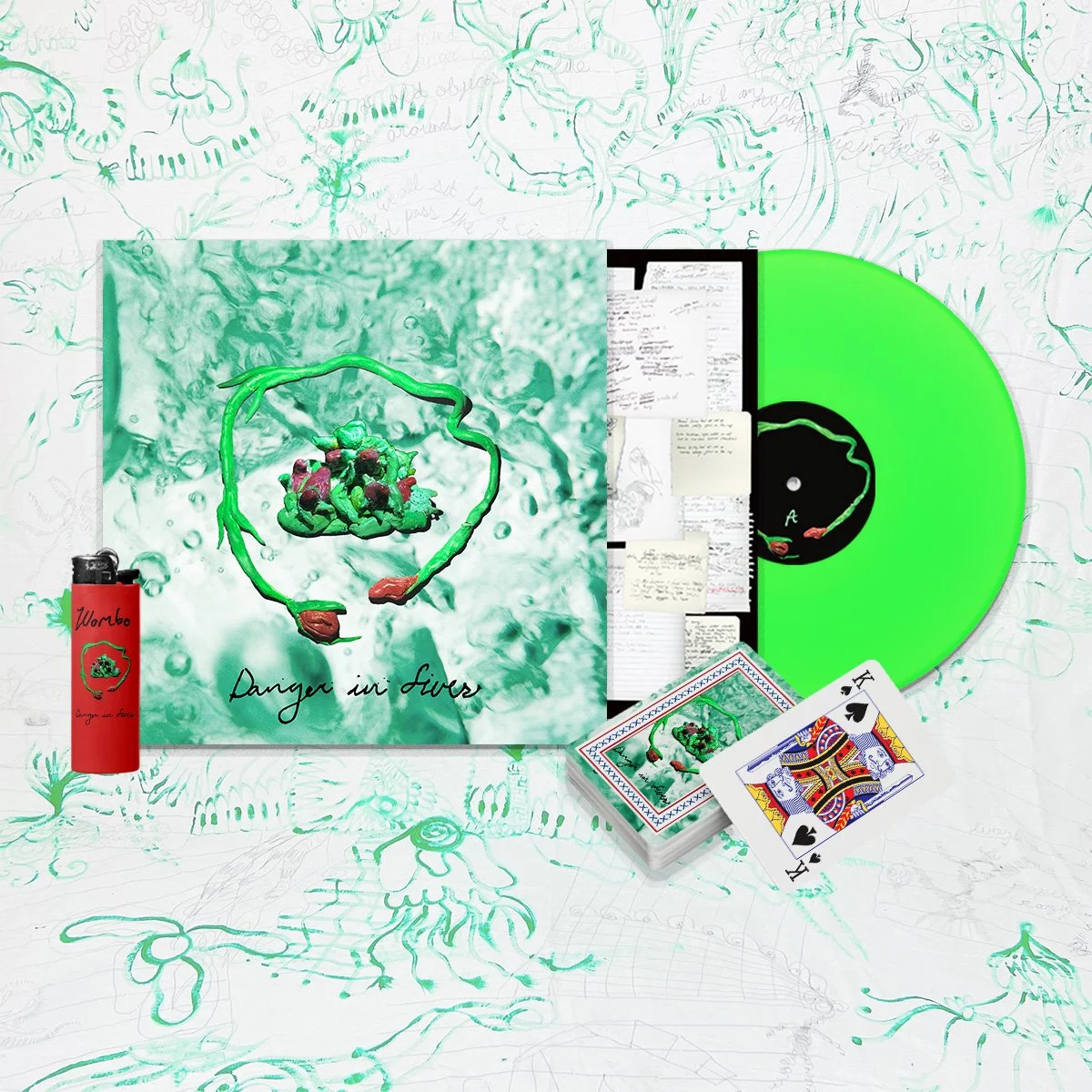 Wombo - Danger in Fives - Neon Bog vinyl - Deluxe Bundle.jpg