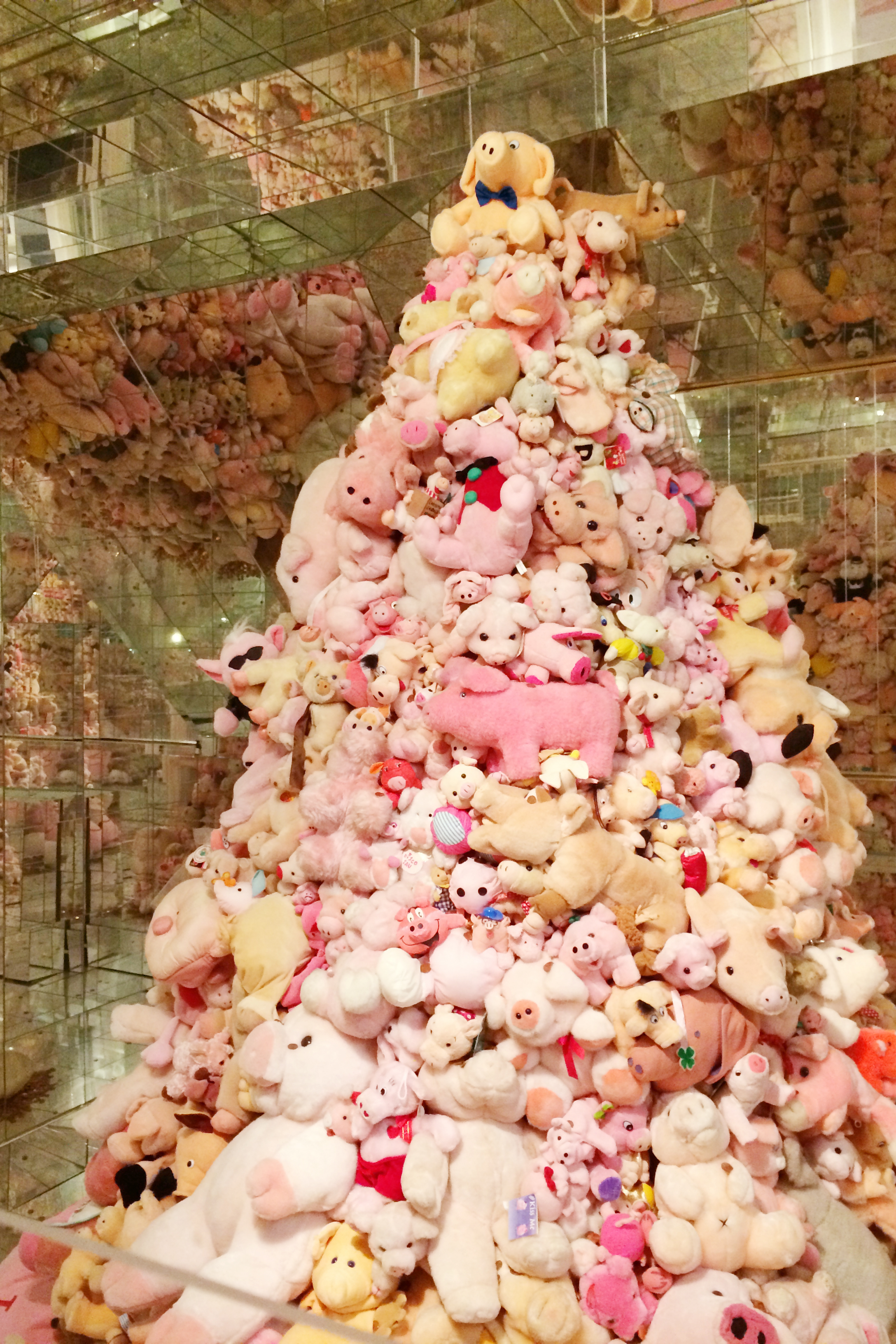 Plush pig collection.