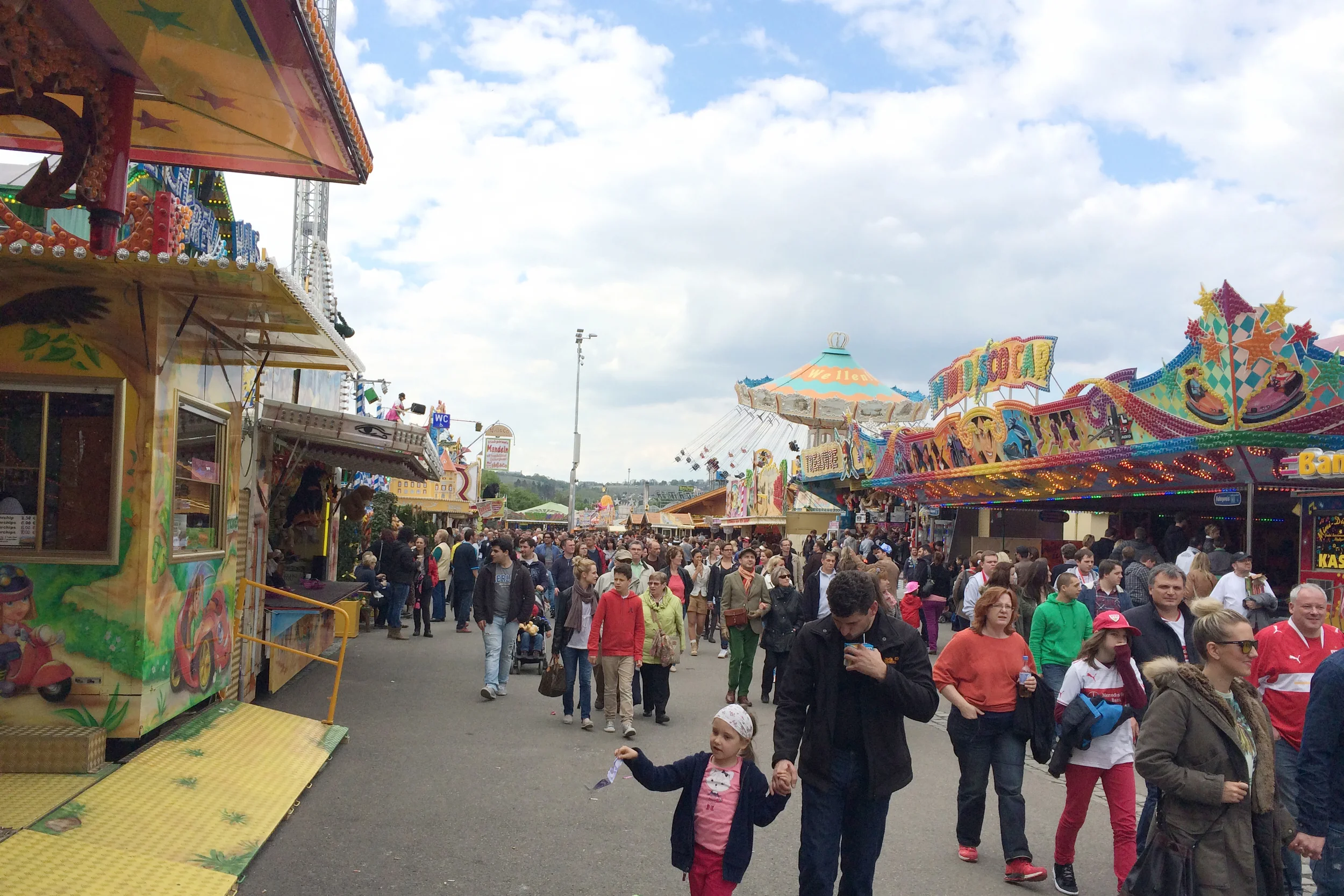 So, I thought Frühlingsfest would be flower carts and eggs and stuff. It turns out it is a big fair—with roller coasters, games, crowds, music, and food—who knew?