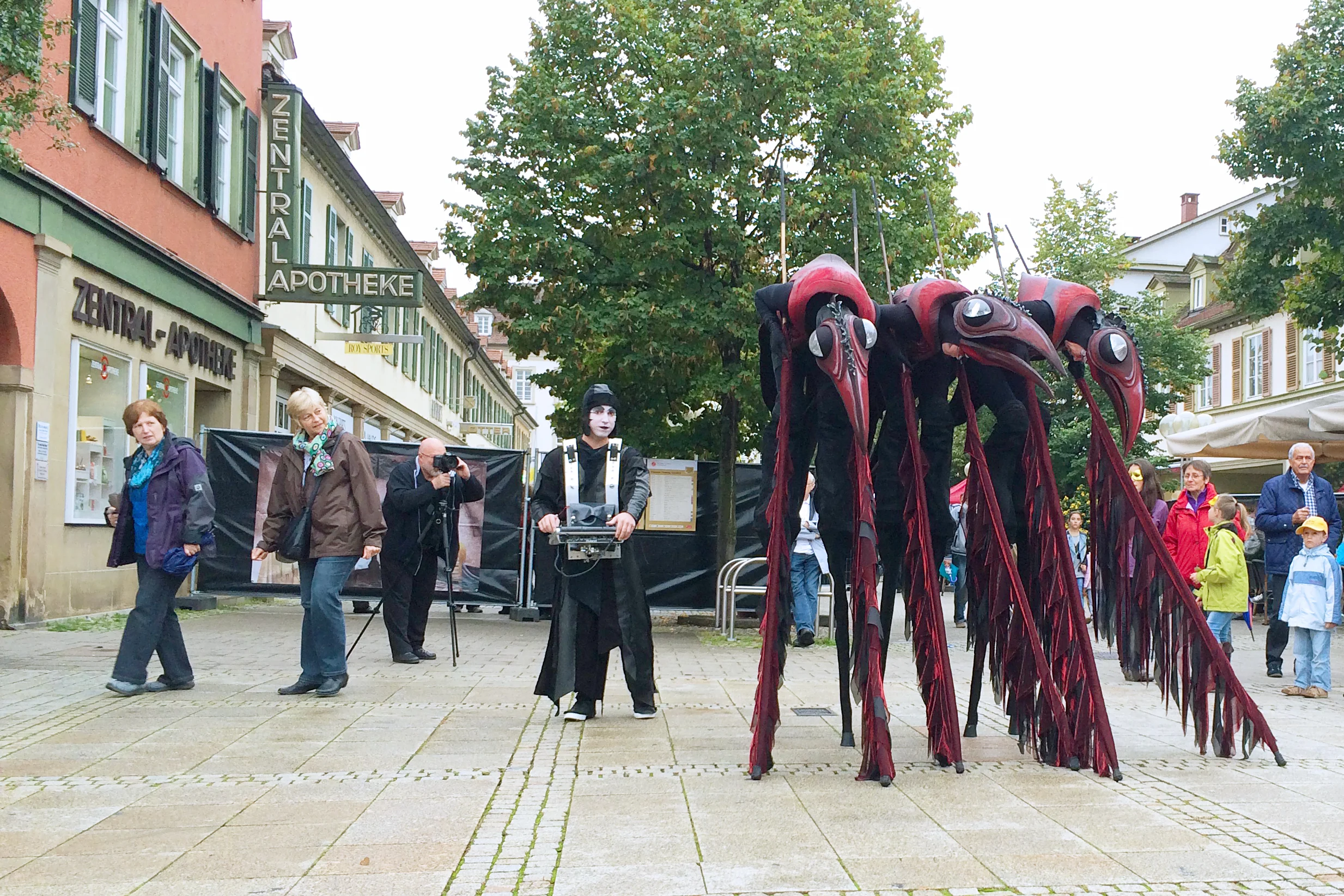 These guys were so cool! They walked around on stilts, bent over, so they looked like birds. And they had their own theme music :)