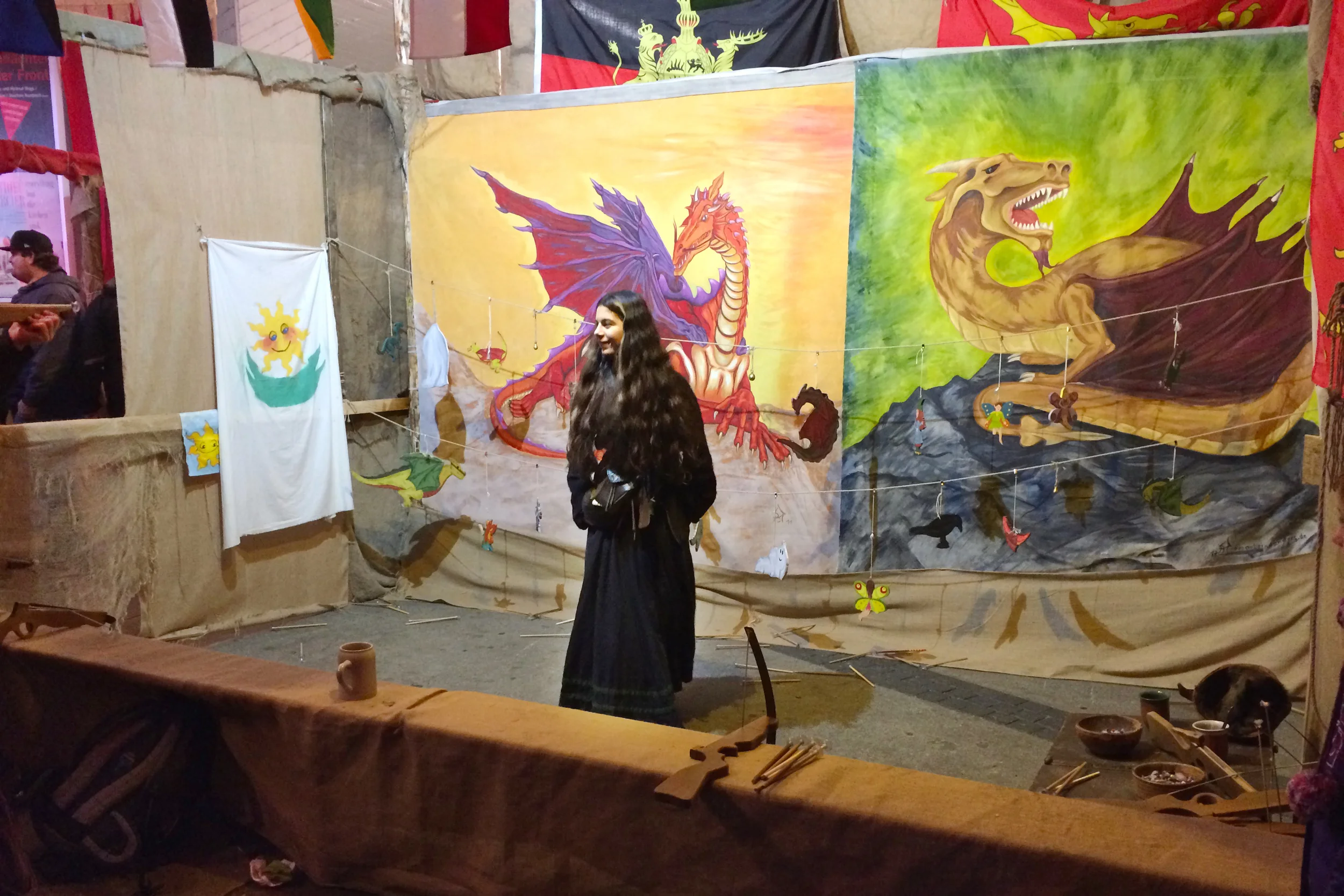 There was an indoor area of the market with some medieval-themed games.