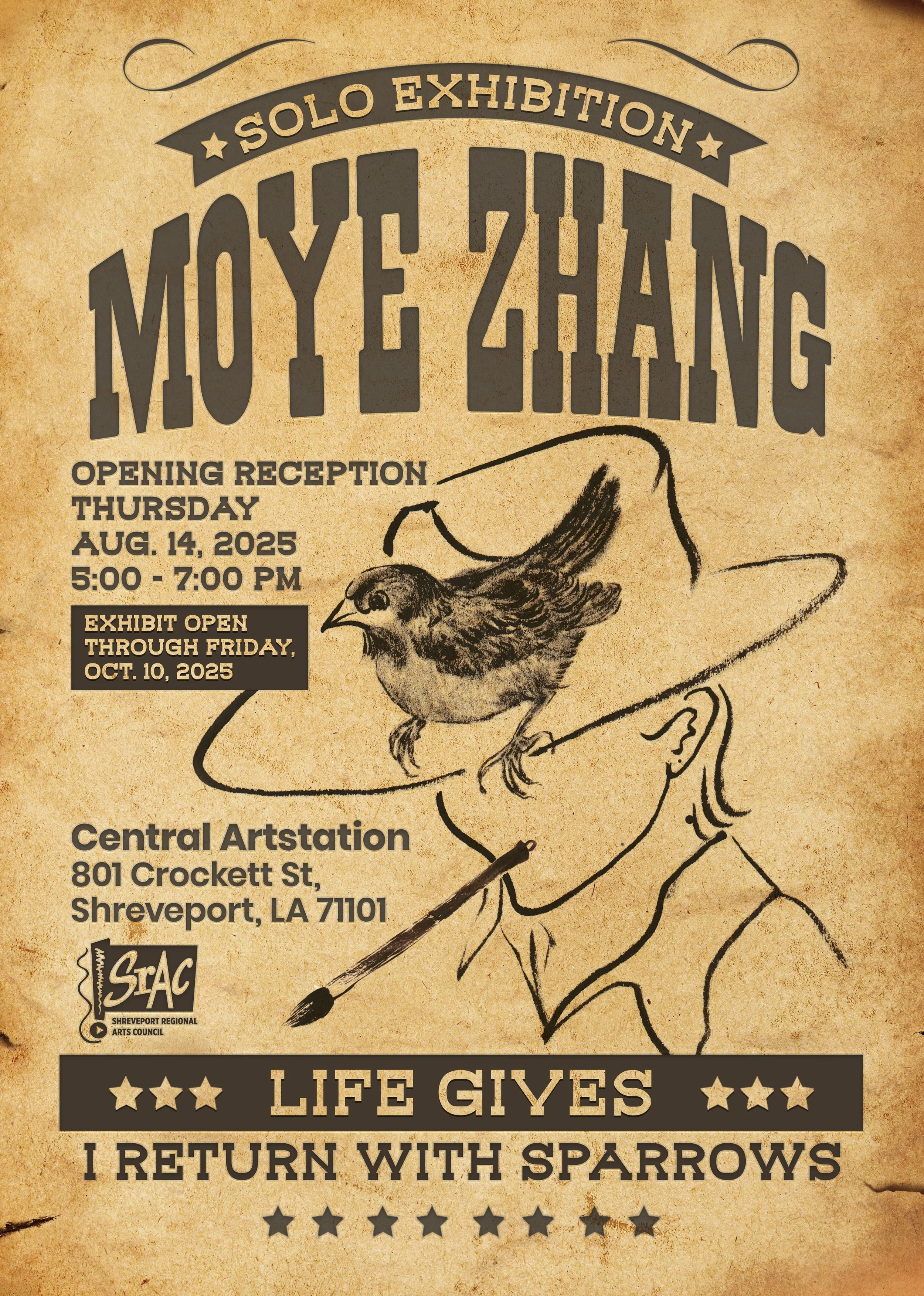 Moye Zhang’s show, “Life Gives, I Return With Sparrows”