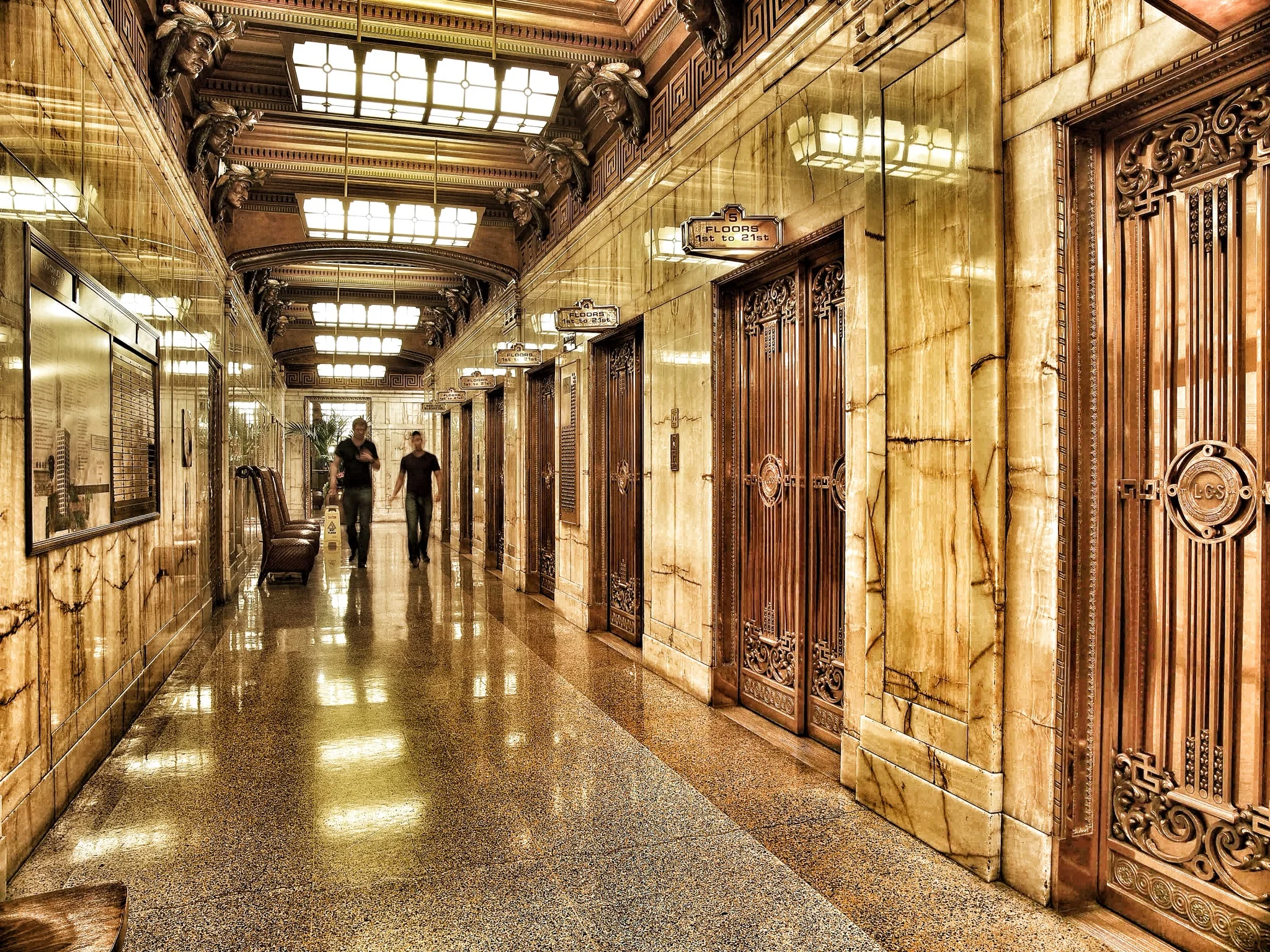 Beautifully marbled foyer in The Smith Tower