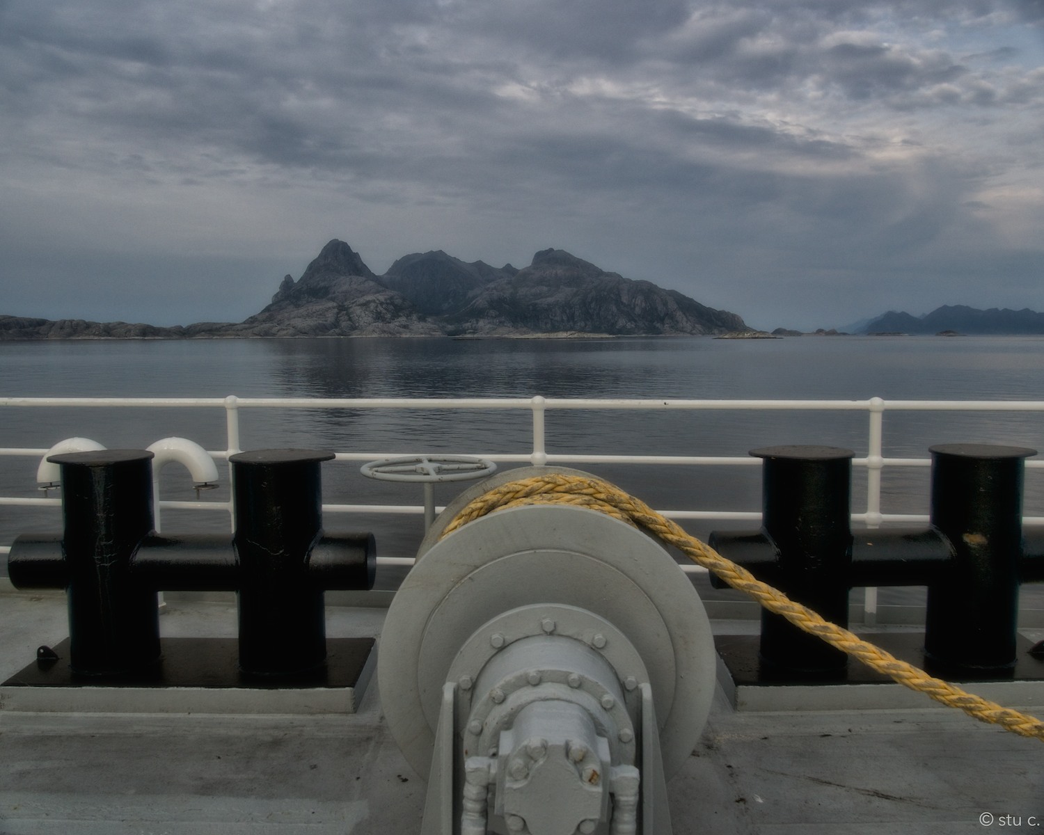 Rocky desolation - the ferry leaves Bodø harbor passing right by many, seemingly uninhabited, rocky islands. 