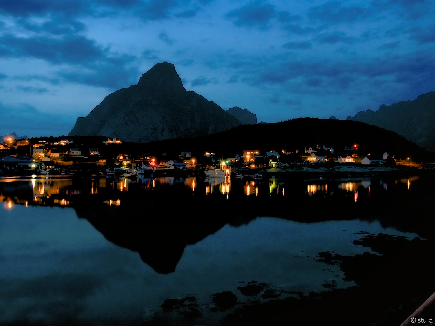 Monday evening: the first view from the front window of the Reine Rorbu in which we stayed