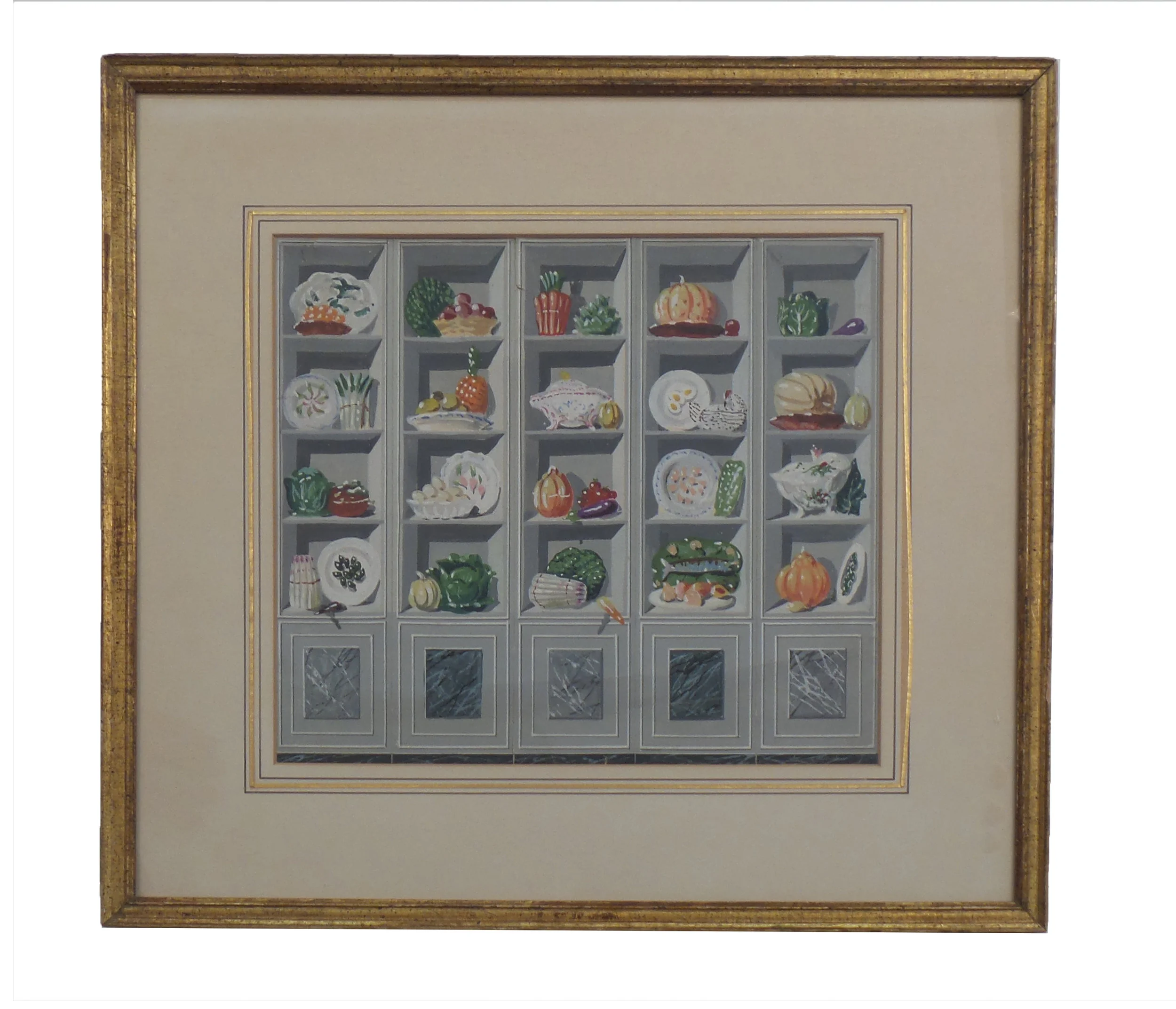 Fernand Renard, gouache on paper, cabinet study, from Tony Victoria's collection