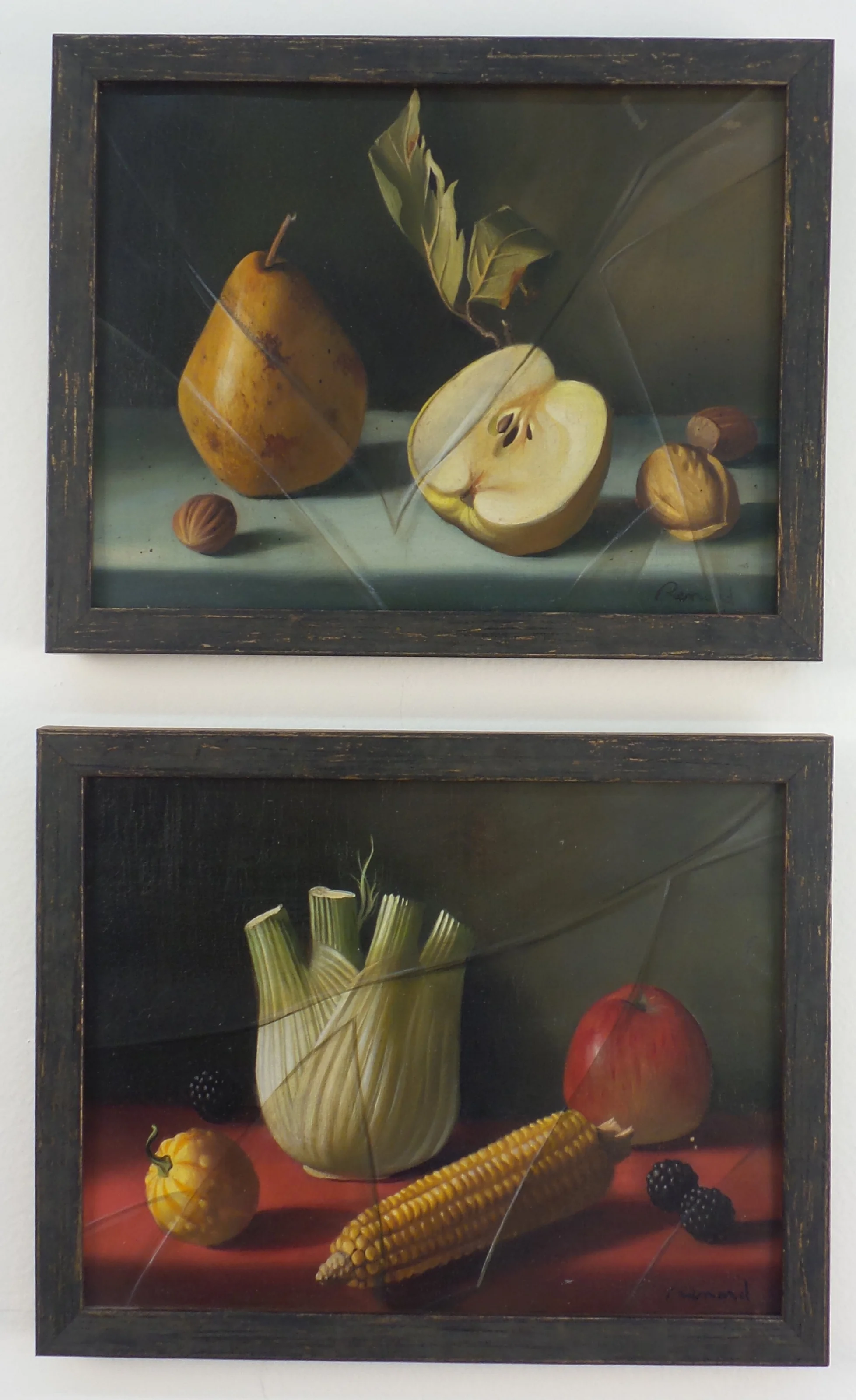 Two works by Fernand Renard for Fred Victoria, oil on canvas, circa 1955, from Tony Victoria's collection