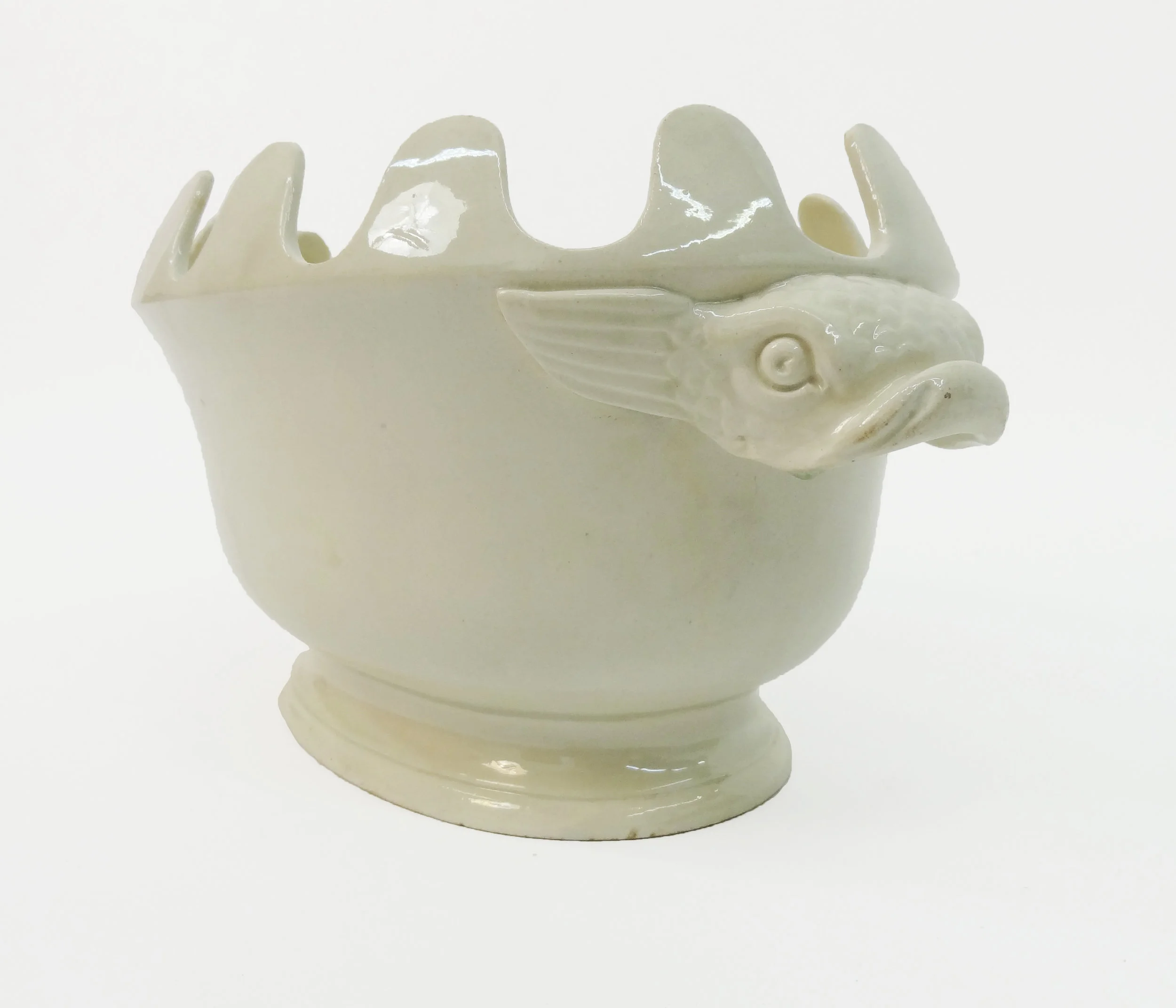 Rare Early 19th Century  Choisy-le-Roi Montieth with Dolphin Handles