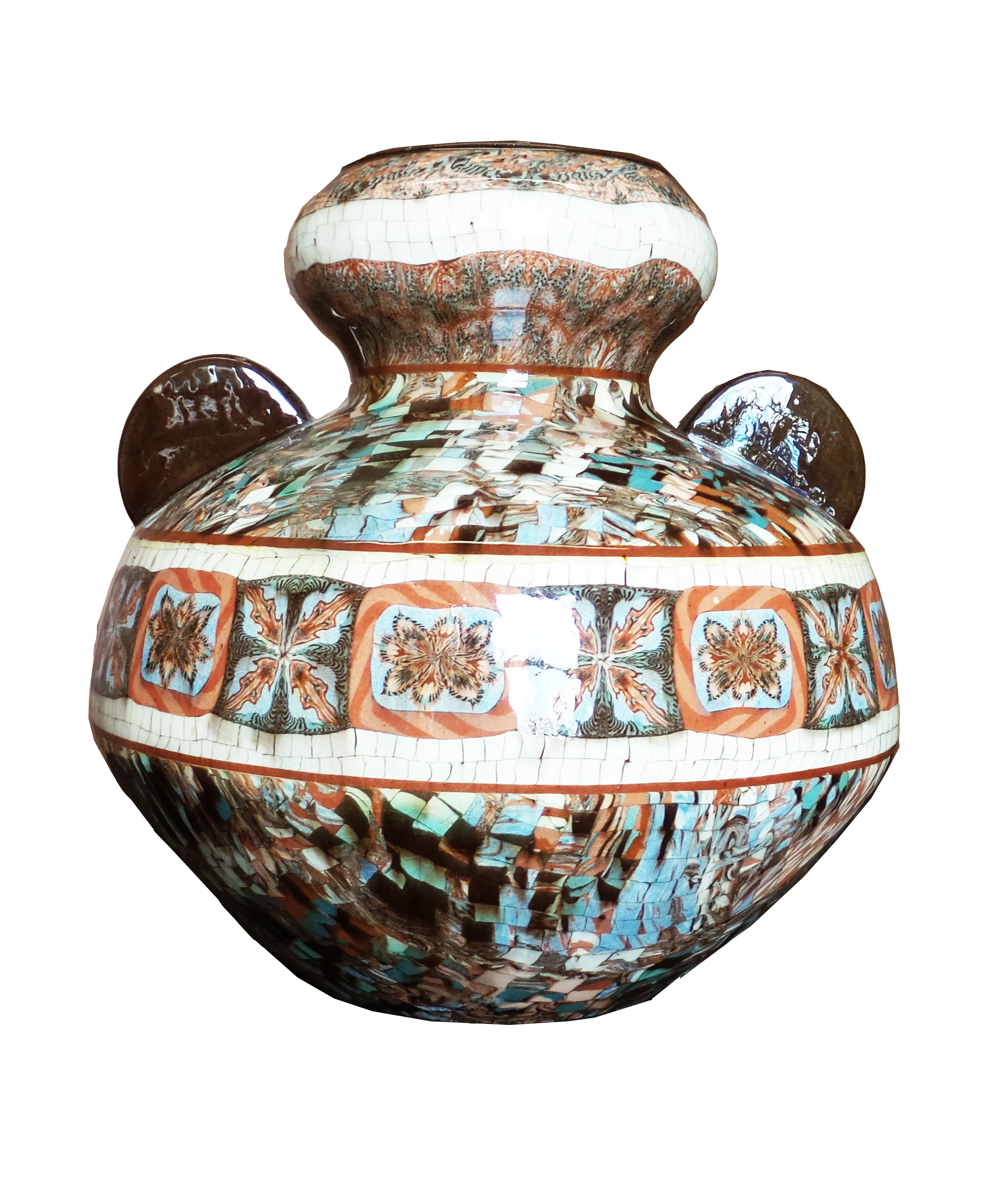 Mosaic Pottery Vase by Gerbino