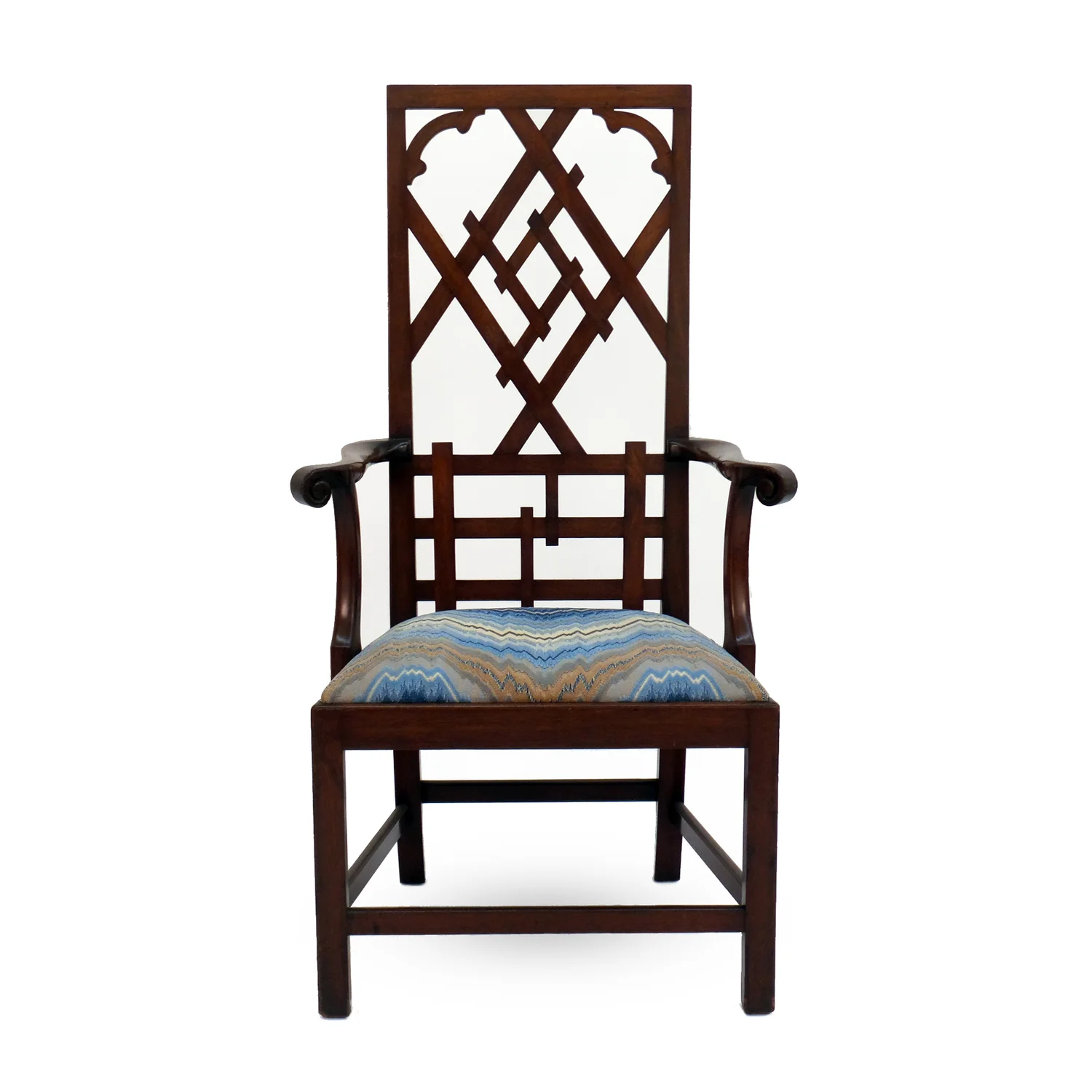 High-back Diamond Fret Chair — FREDERICK VICTORIA SON