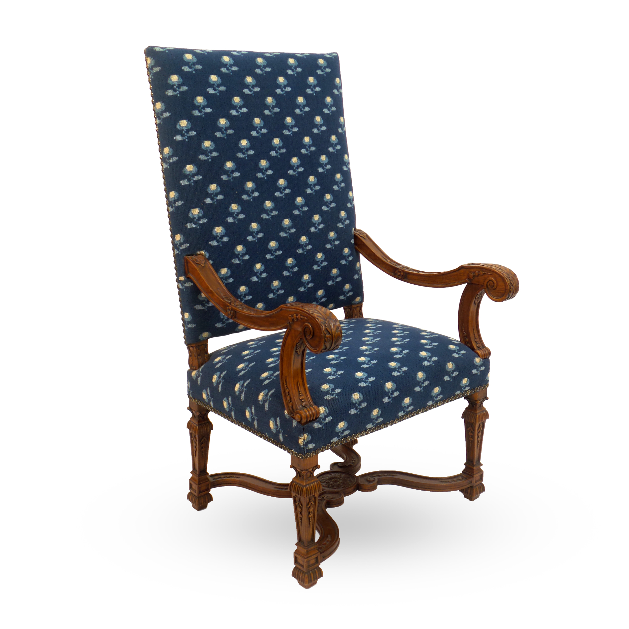 R1062-Finely-carved-reproduction-Louis-XIV-style-high-back-open armchair-stretcher-solid-wood-Victoria-&-Son-Custo-Furniture-Made-To-Order-Dining-Room-Decor-Classic.jpg
