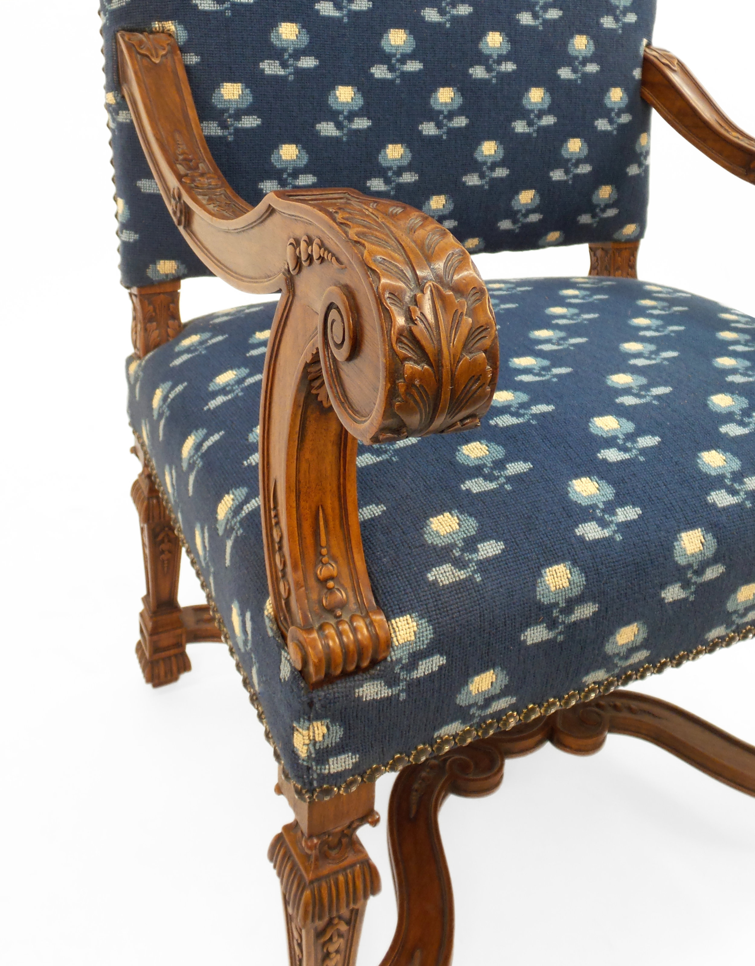 R1062-Finely-carved-reproduction-Louis-XIV-style-high-back-open armchair-stretcher-solid-wood-Victoria-&-Son-Custo-Furniture-Made-To-Order-Dining-Room-Decor-Classic-Floral-Details-Curved.jpg