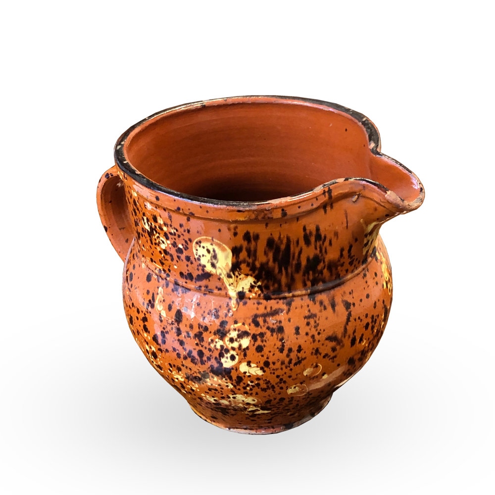 Reproduction 1/2 gallon pottery pitcher (stoneware, redware