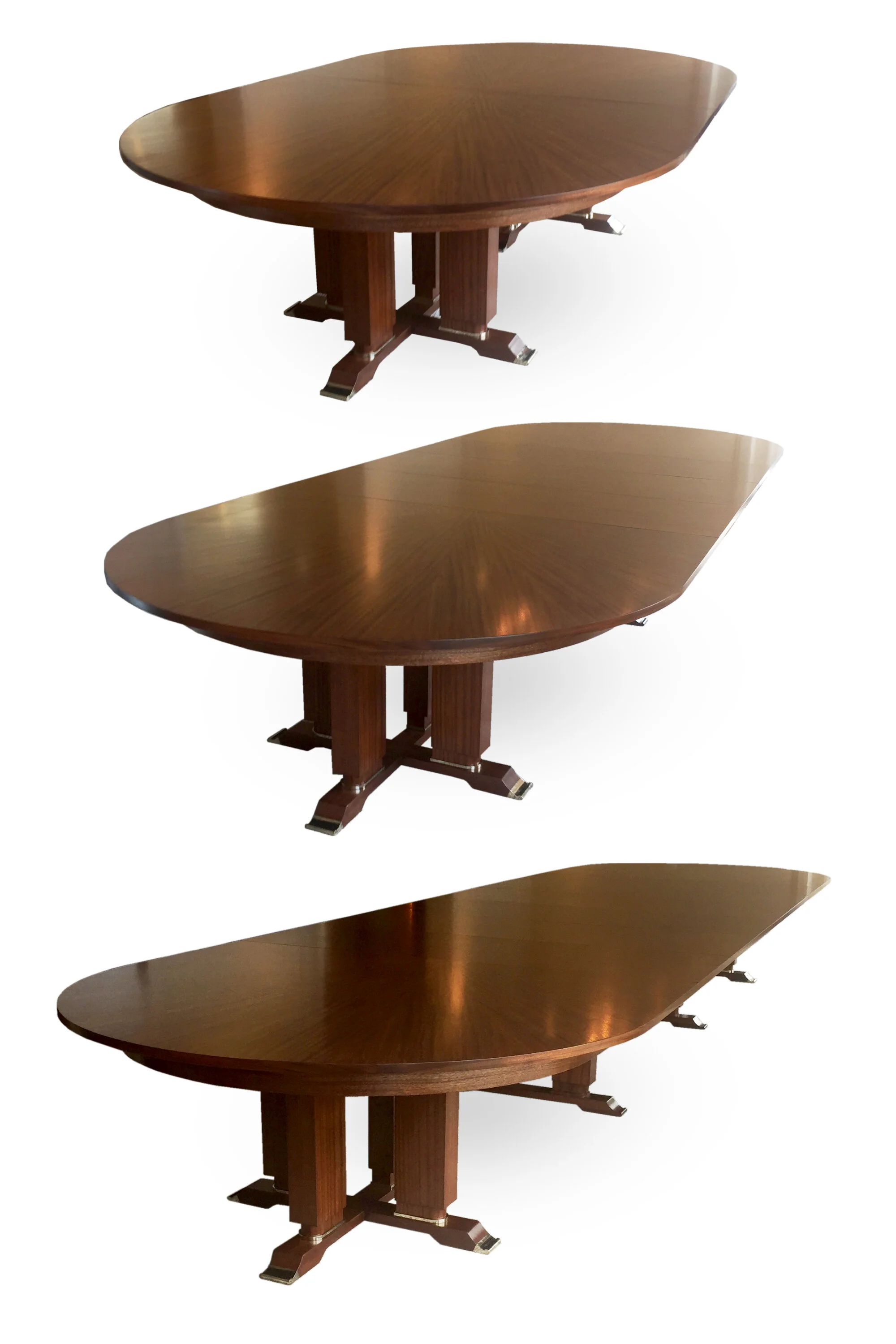 Custom expanding Dining Table made by Victoria & Son for Alan Tanksley, Inc