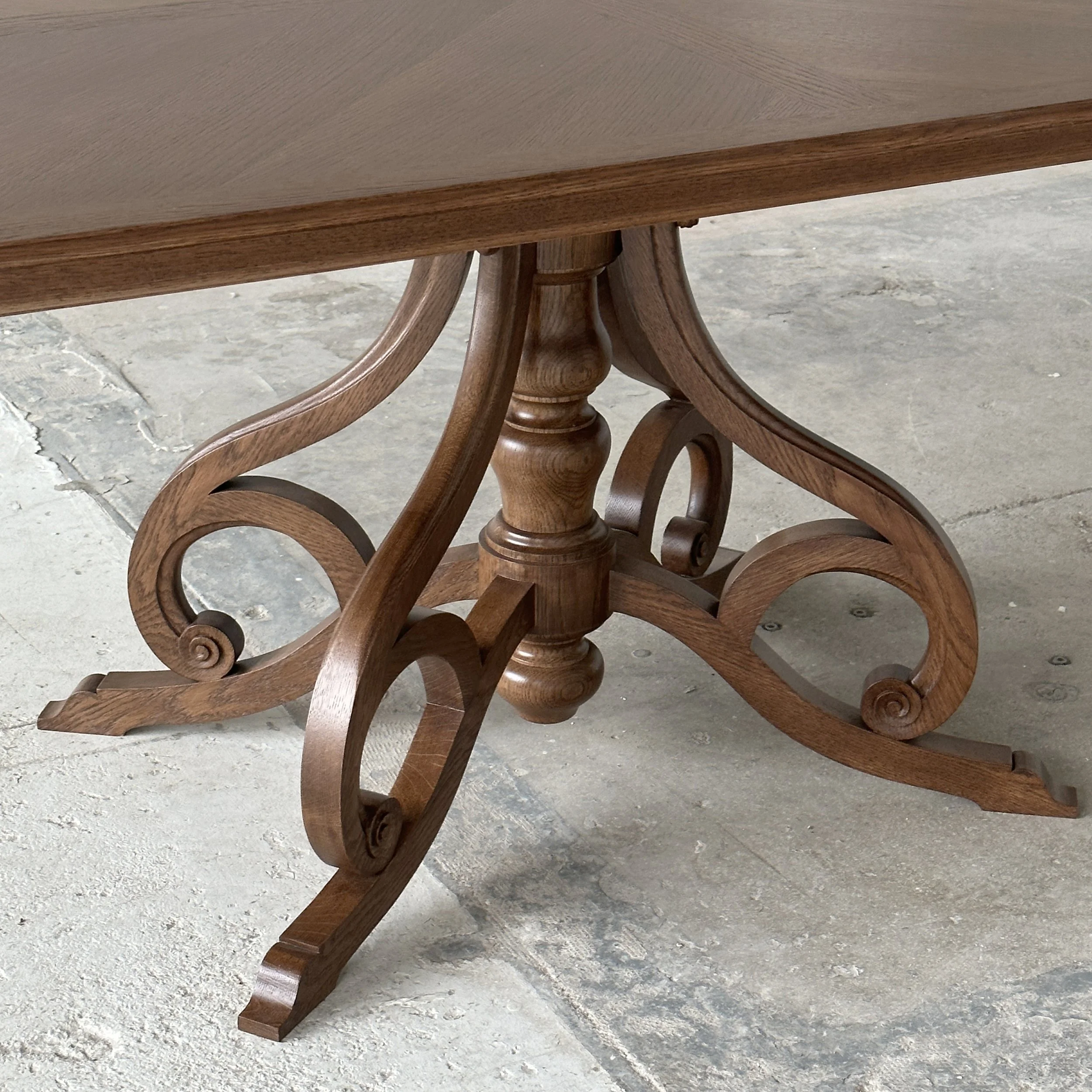 R1077-Dining-Table-18th-century-French-provincial-early-Louis-XV-lecturn-base-white-oak-solid-wood-carved-parquet-top-Victoria-&-Son-custom-bespoke-furniture-antiques.JPG (Copy)