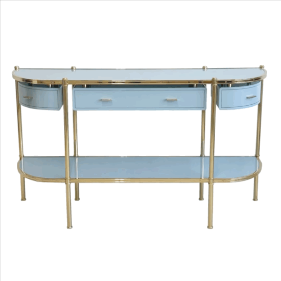 R801-Cole-Porter-Console-D-Shape-Victoria-&-Son-Polished-Brass-Frame-Drawers-Custom-Pulls.GIF