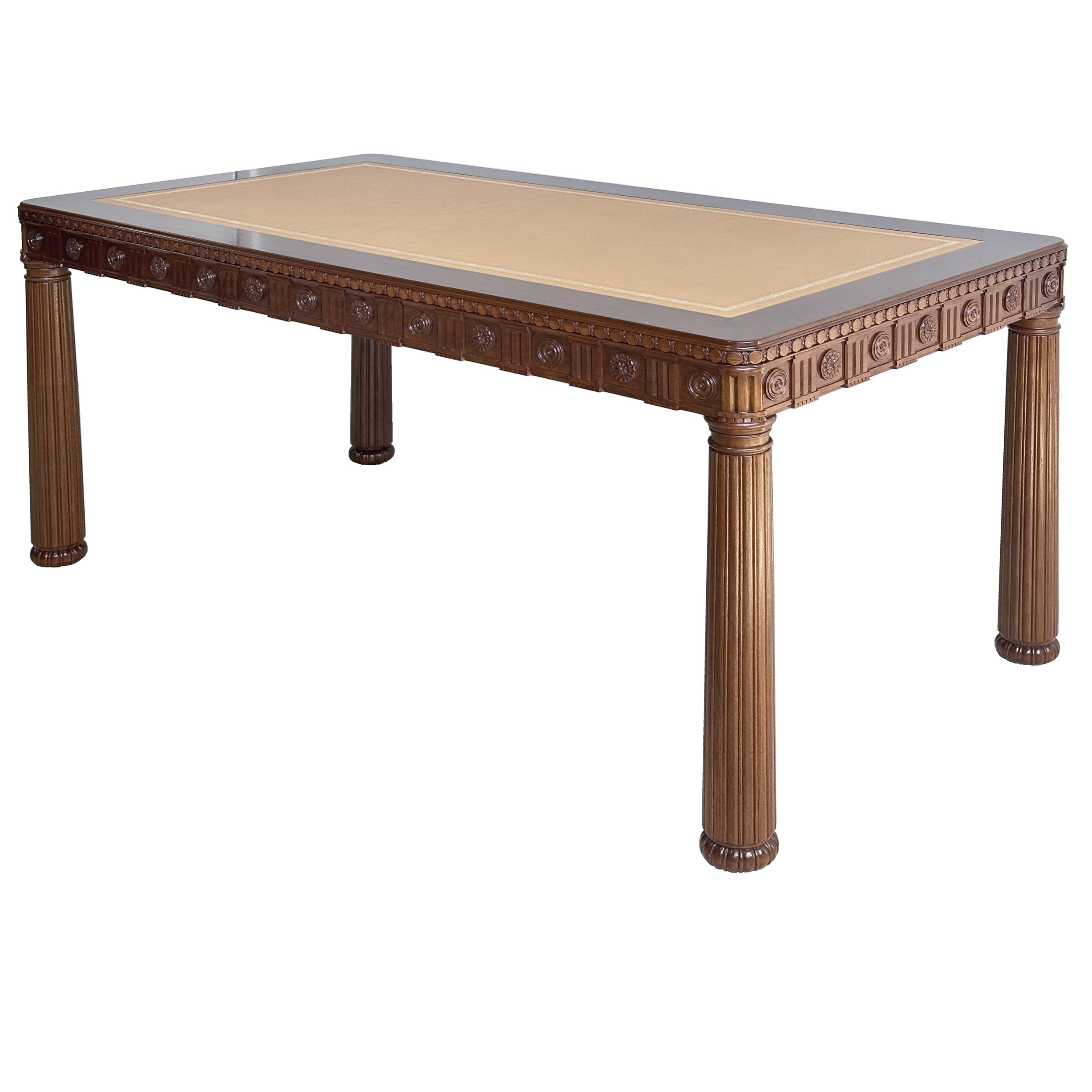 George-III-Style-Writing-Table-mahogany-hand-carved-neoclassical-decorative-motifs-tapering-legs-reeded-drawer-pattern-solid-Victoria-&-Son.jpg