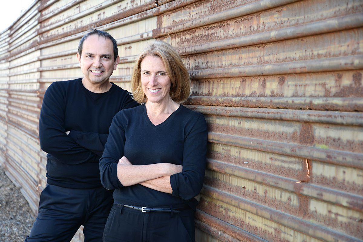  Architect Teddy Cruz and political scientist Fonna Forman at the US/Mexico border wall, 2015. Assignment for Next City.&nbsp; 