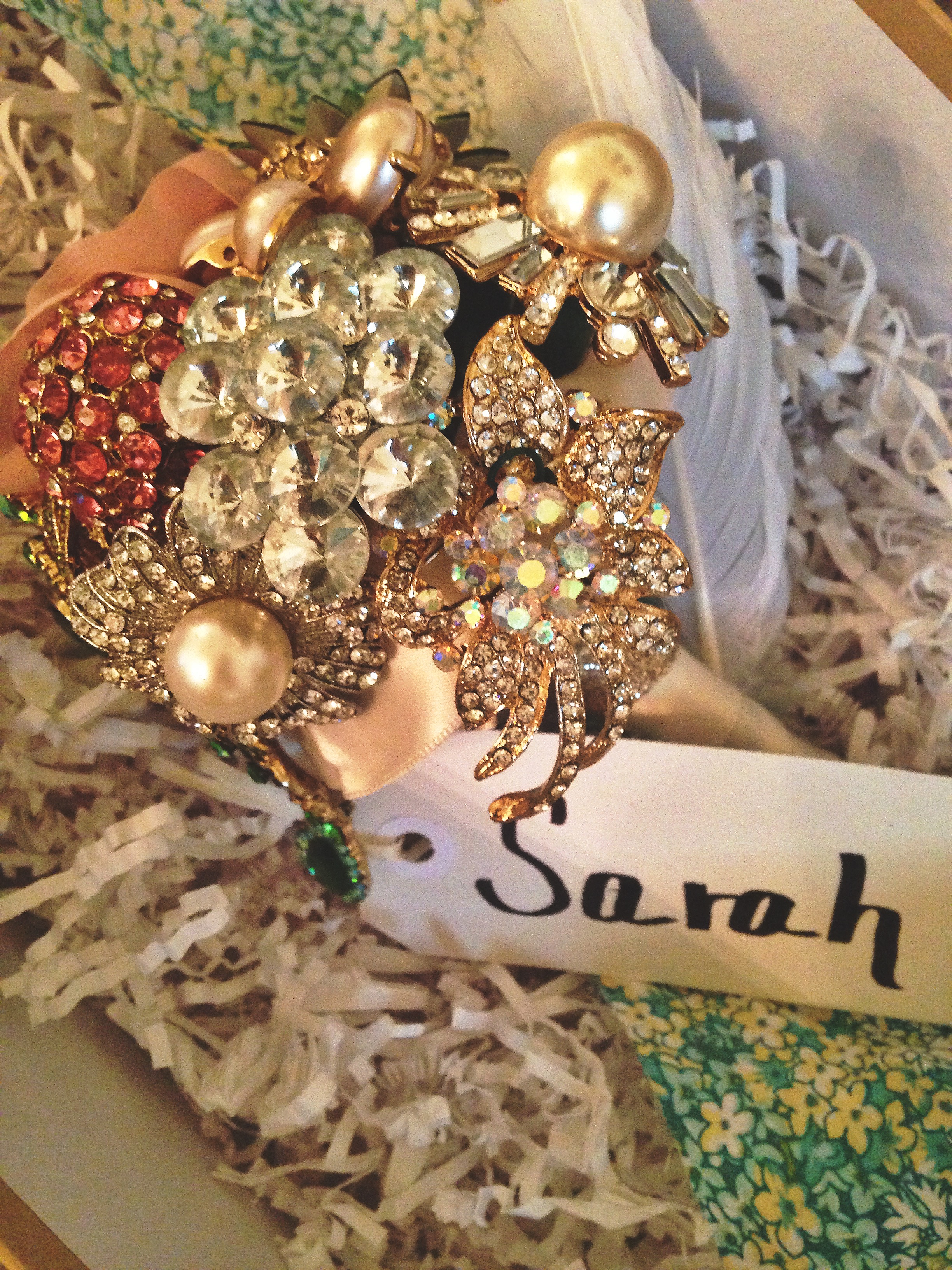 Our beautiful bouquets, made out of brooches.