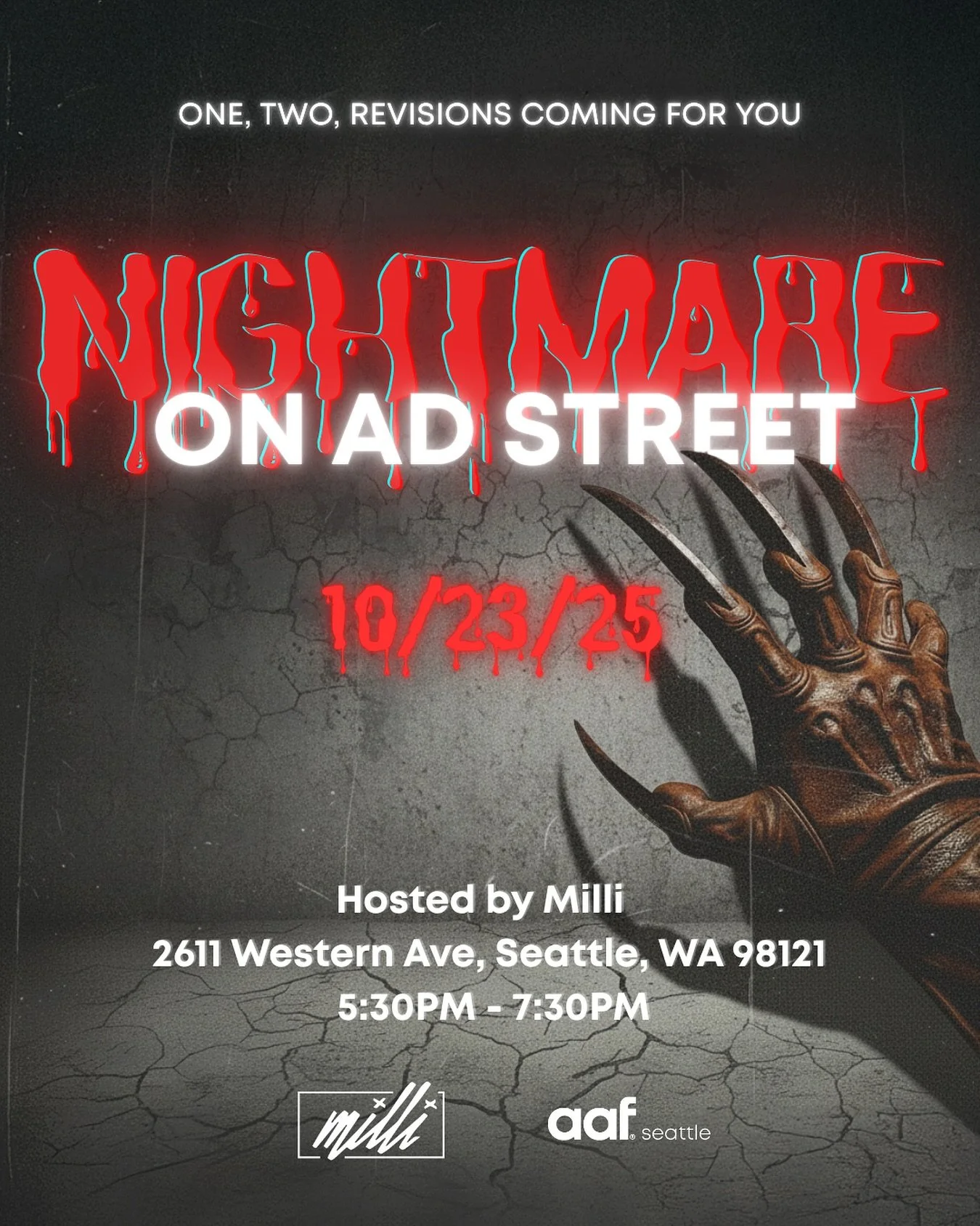 🎃 A Nightmare on Ad Street 👻 hosted by AAF Seattle and @milliagency 

Step into the shadows of Seattle&rsquo;s ad world for a night of eerie fun, hauntingly good company, and unforgettable storytelling.

Join us for an intimate Halloween-themed gat