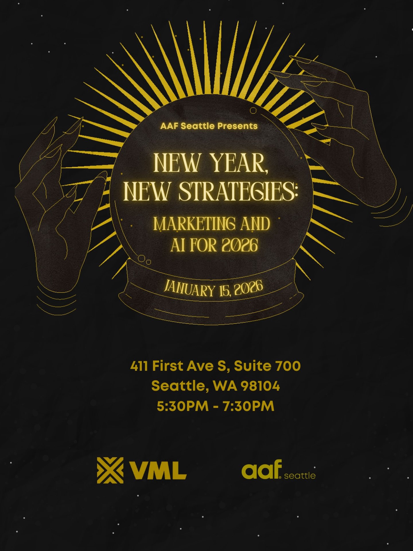We&rsquo;re kicking off 2026 with a conversation you won&rsquo;t want to miss. Join us Jan 15 at VML Seattle for a powerhouse panel on Marketing + AI in 2026 &mdash; featuring voices from brand, creative, media, events, and AI.

Limited space! Tap th