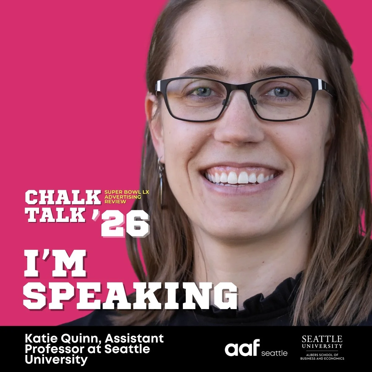 🎤MEET THE SPEAKERS: Katie Quinn @thesportslibrarian is an Assistant Professor of Marketing at Seattle University. She studies consumer psychology and branding, and is an avid football fan (Go Seahawks!). Katie spends her free time playing with her k