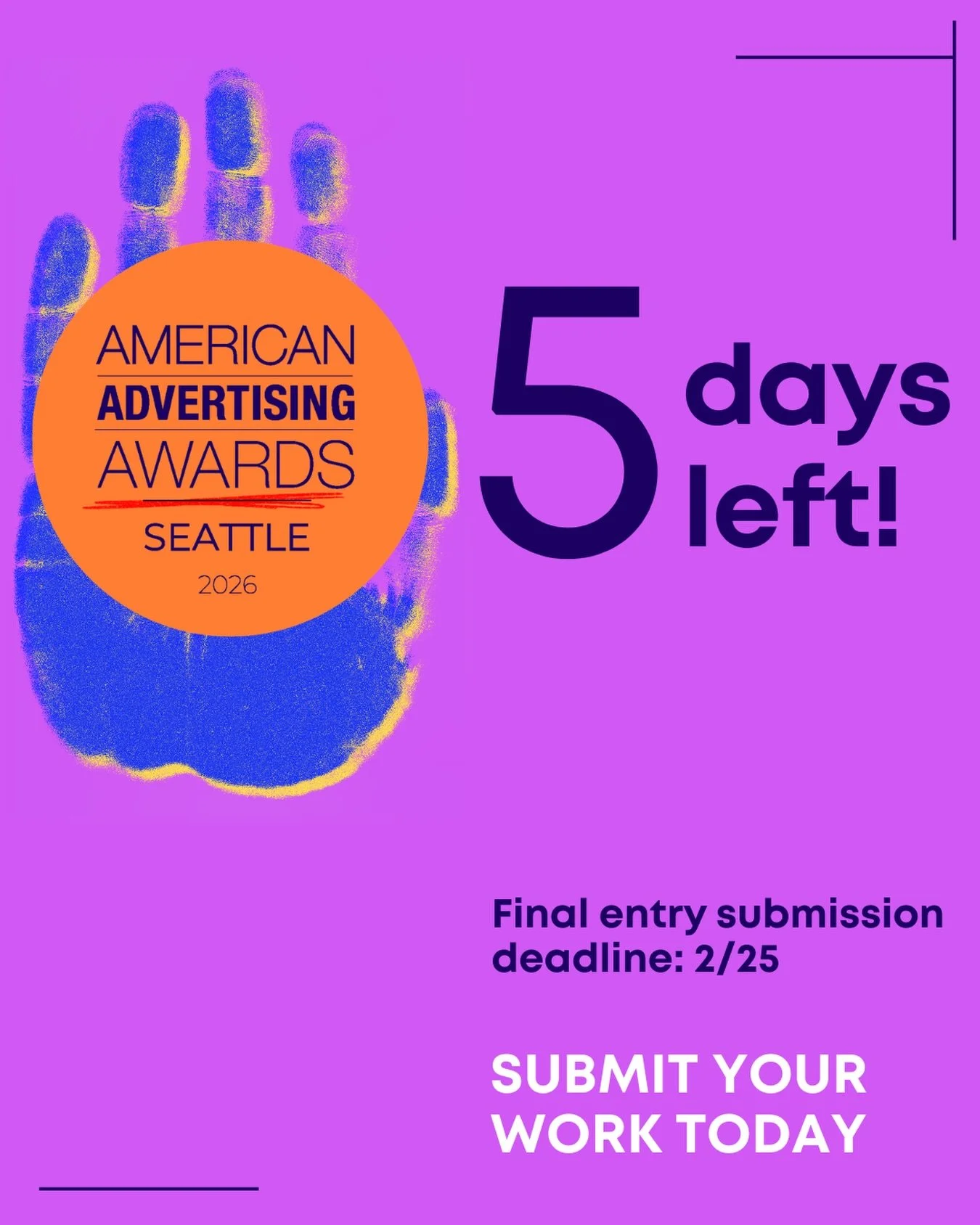 HAVE YOU SUBMITTED YET? You have 5 more days&hellip; 
Creativity is human. And there is still time to showcase yours!

This year at the American Advertising Awards we celebrate the choices behind the work: what to say, what to leave out, and when to 