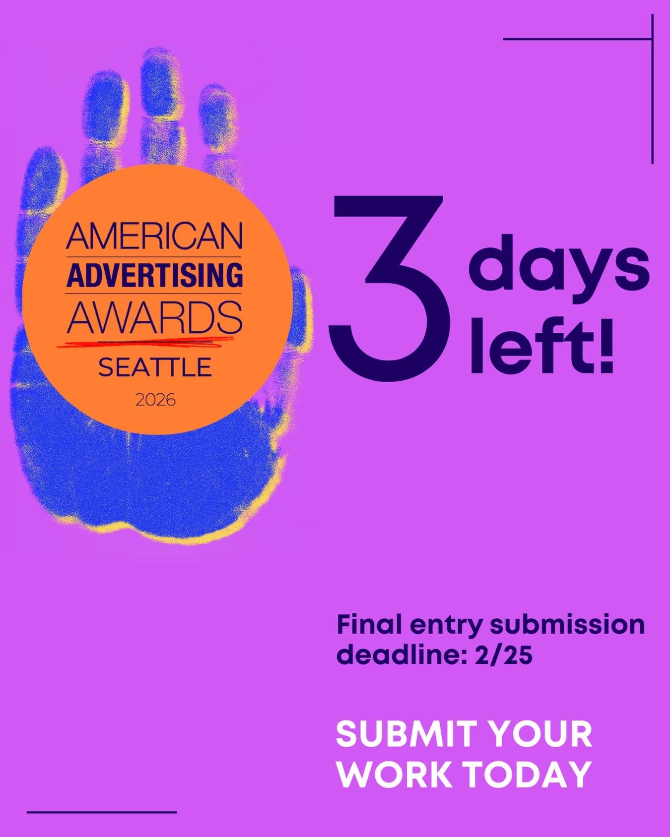 Only 3 days left to enter so you can #winanaddy this year! 

We encourage you to submit your work and celebrate it. It&rsquo;s your year! 

Visit the 🔗 link in our bio to enter the top competition in the country!

#creativeawards #advertising #aafse