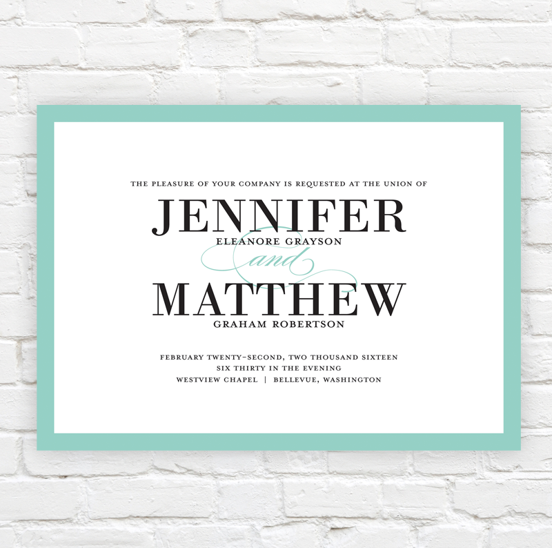 Bold Classic Wedding Invitation by J. Amber Creative