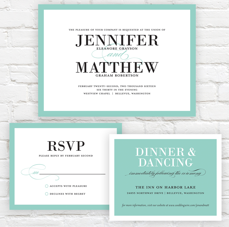 Bold Classic Wedding Invitation by J. Amber Creative