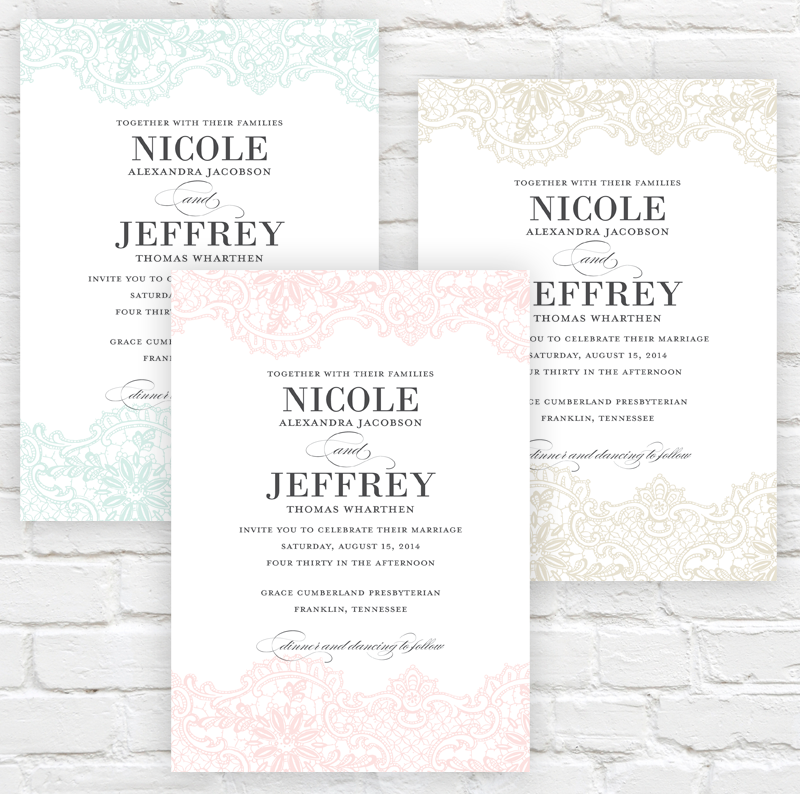 Lace Elegance Wedding Invitation by J. Amber Creative