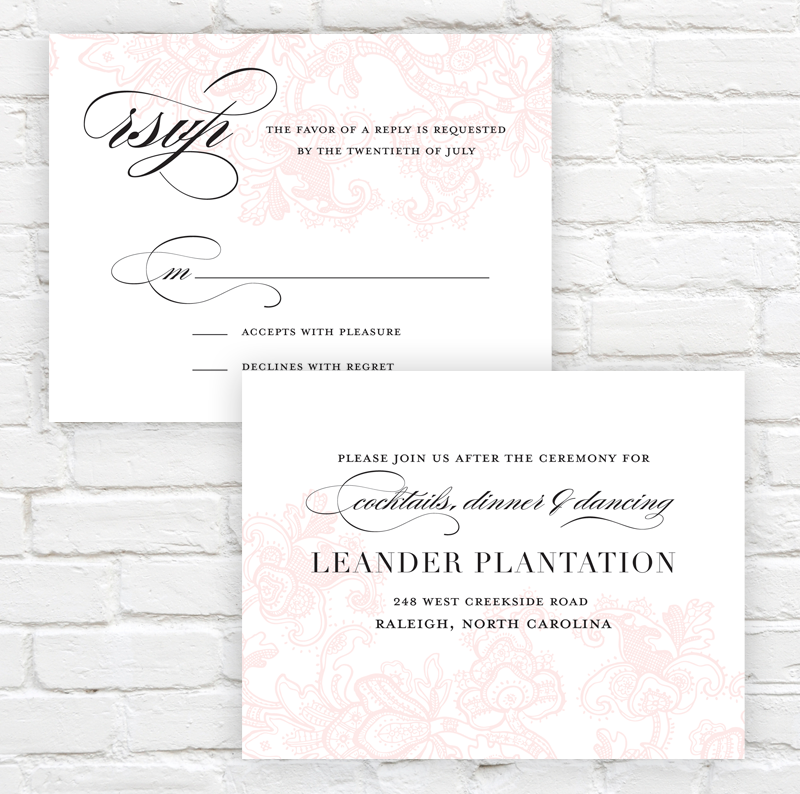 Floral Lace Wedding Invitation by J. Amber Creative