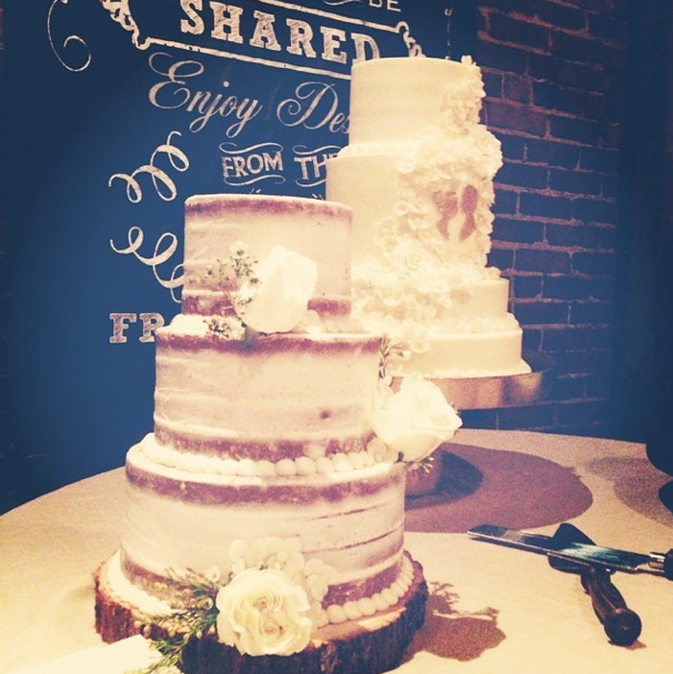 The cakes from The Frosted Affair - check out the little wooden silhouettes over there! Photo courtesy of The Not Wedding Instagram .