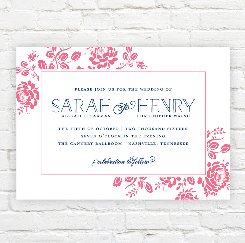 Floral Frame Wedding Invitation by J. Amber Creative - modern wedding invitations
