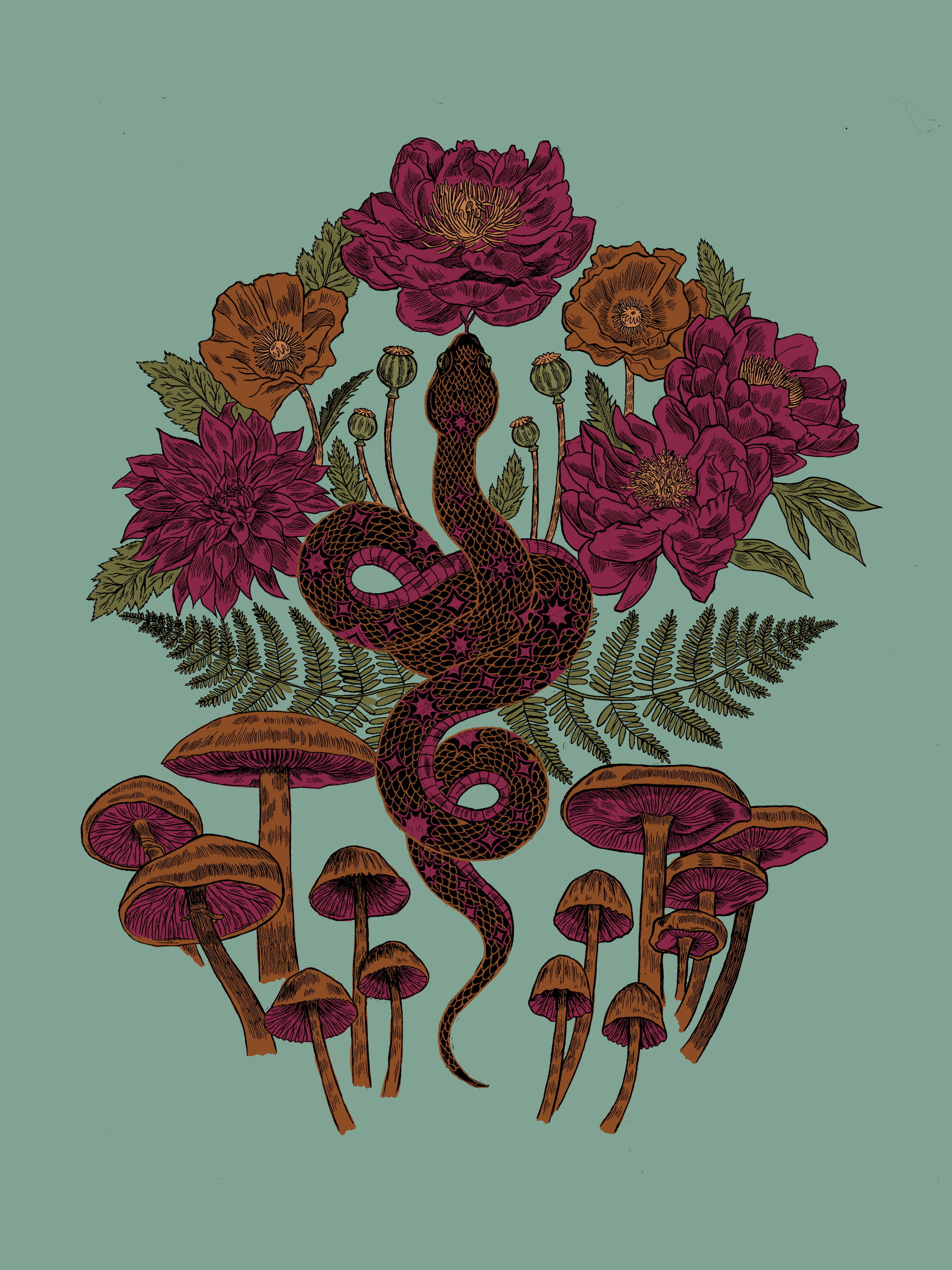 snake for screen print. 1jpg