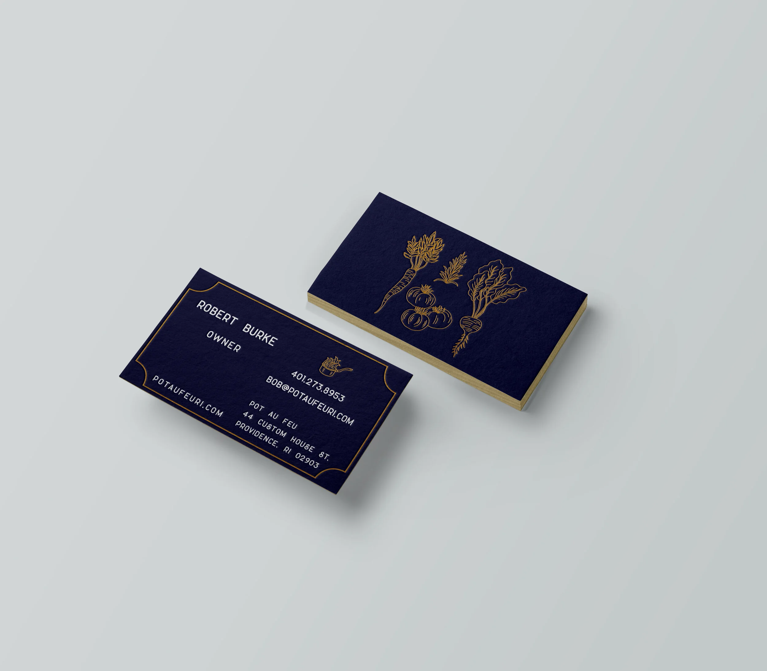 The owner’s new business cards