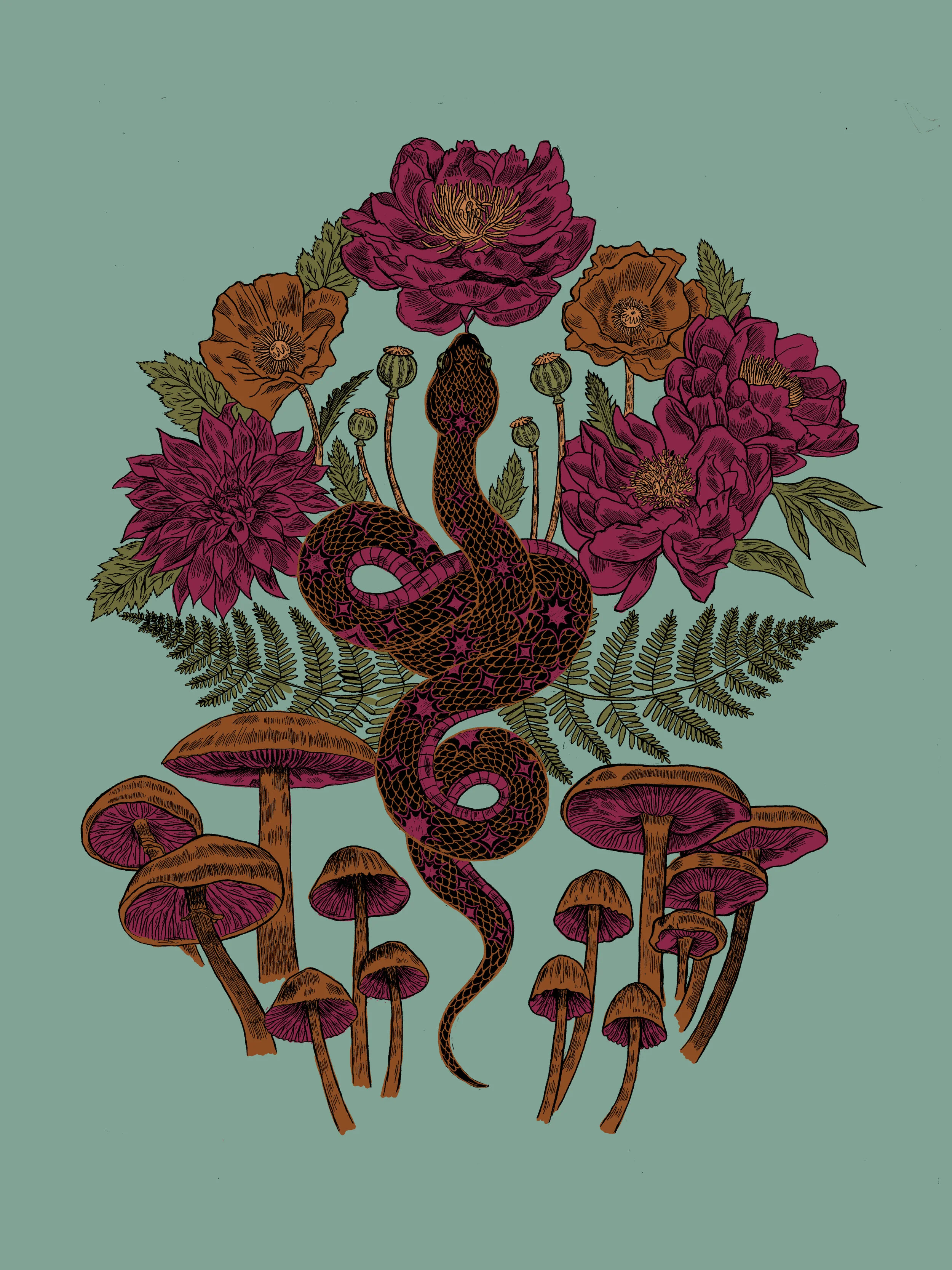 snake for screen print. 1jpg