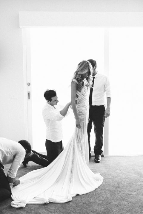 Dress designed by J'Aton . Click here to see more on this stunning wedding.