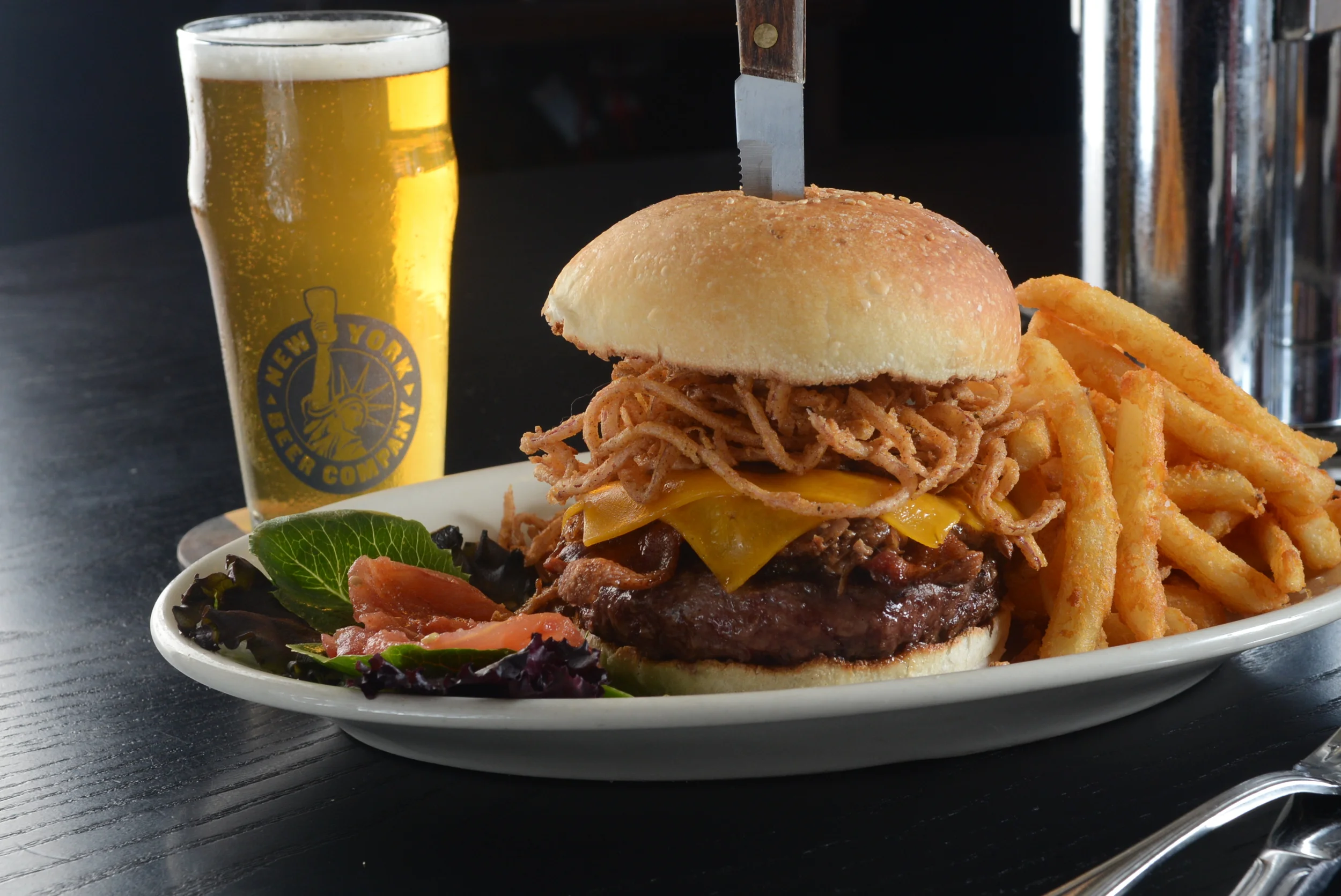 Try the Maxed Out Burger - voted top 5 Burger in NYC by Time Out New York
