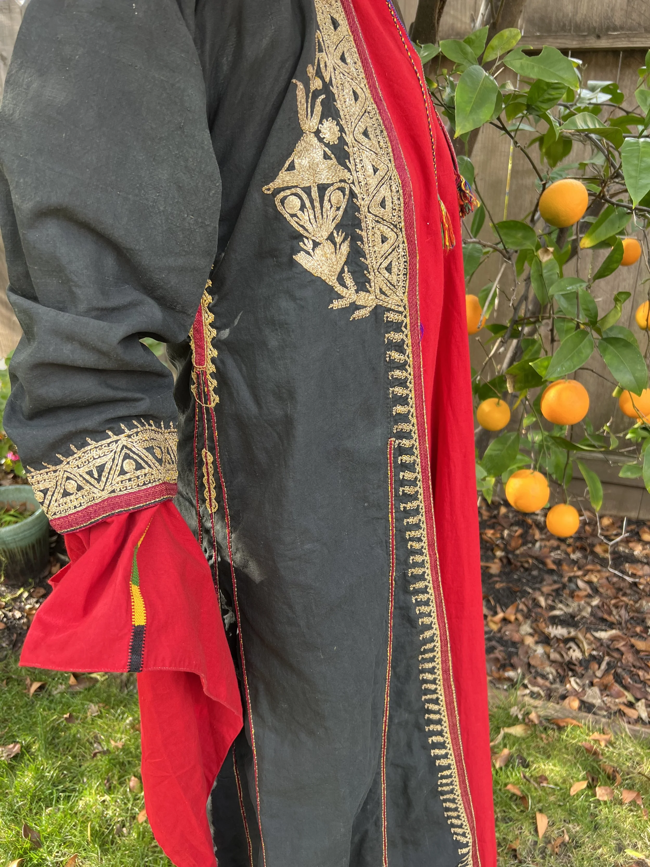 Qalamoun Syria Indigo Lined Coat Costume,  القلمون