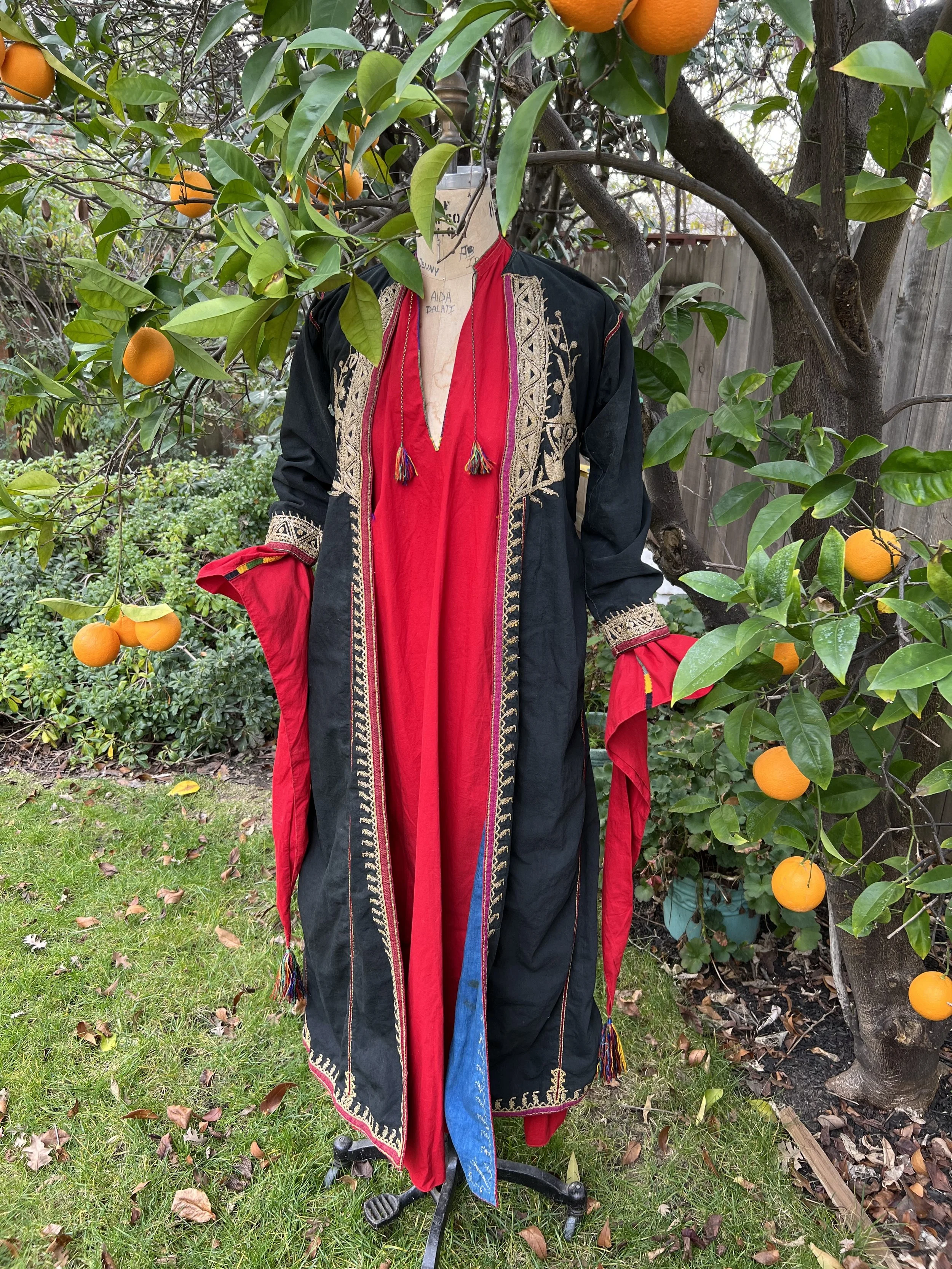 Qalamoun Dress Syria Indigo Lined Coat Costume,  القلمون