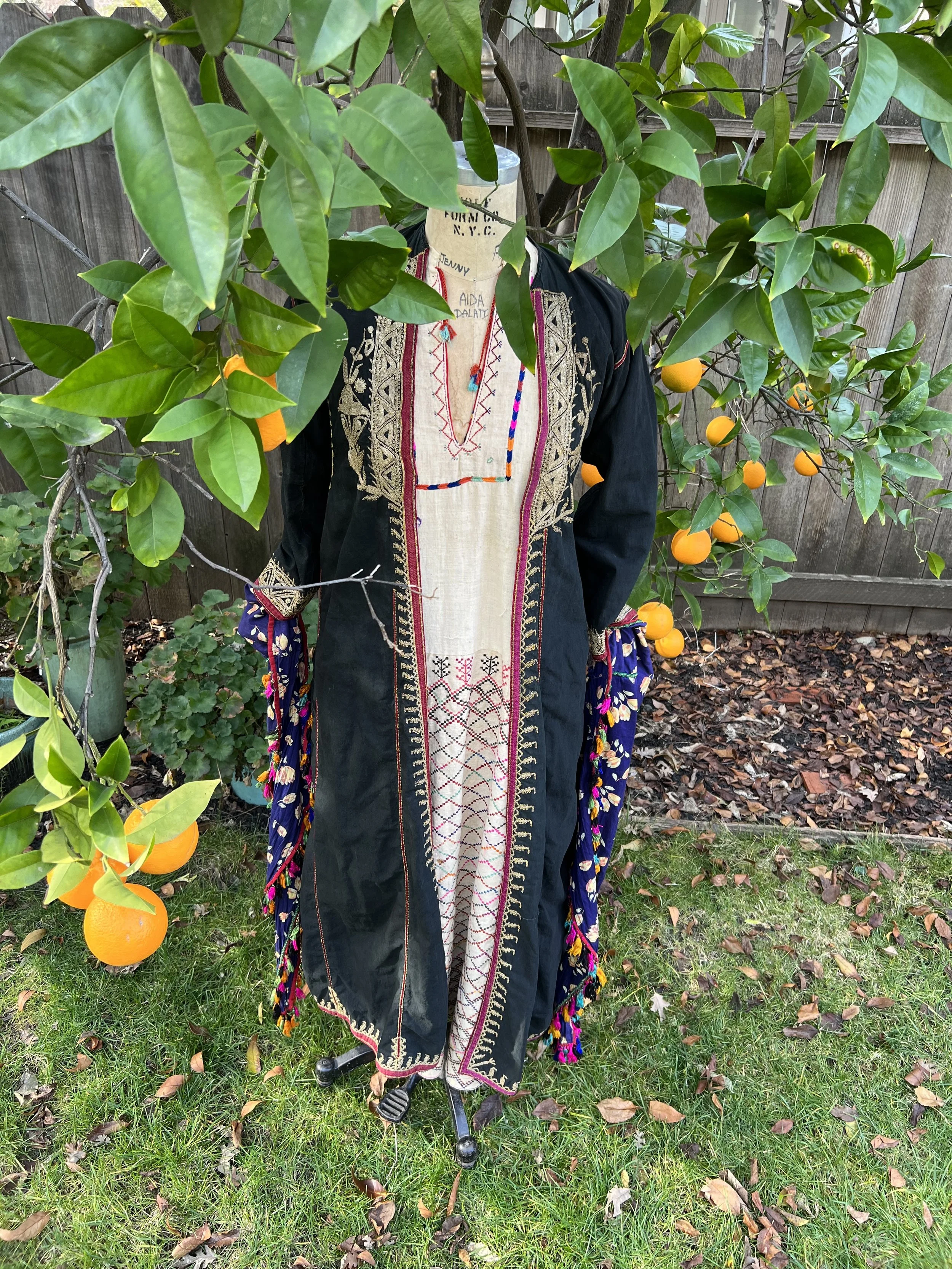 Qalamoun Dress Syria Indigo Lined Coat Costume,  القلمون