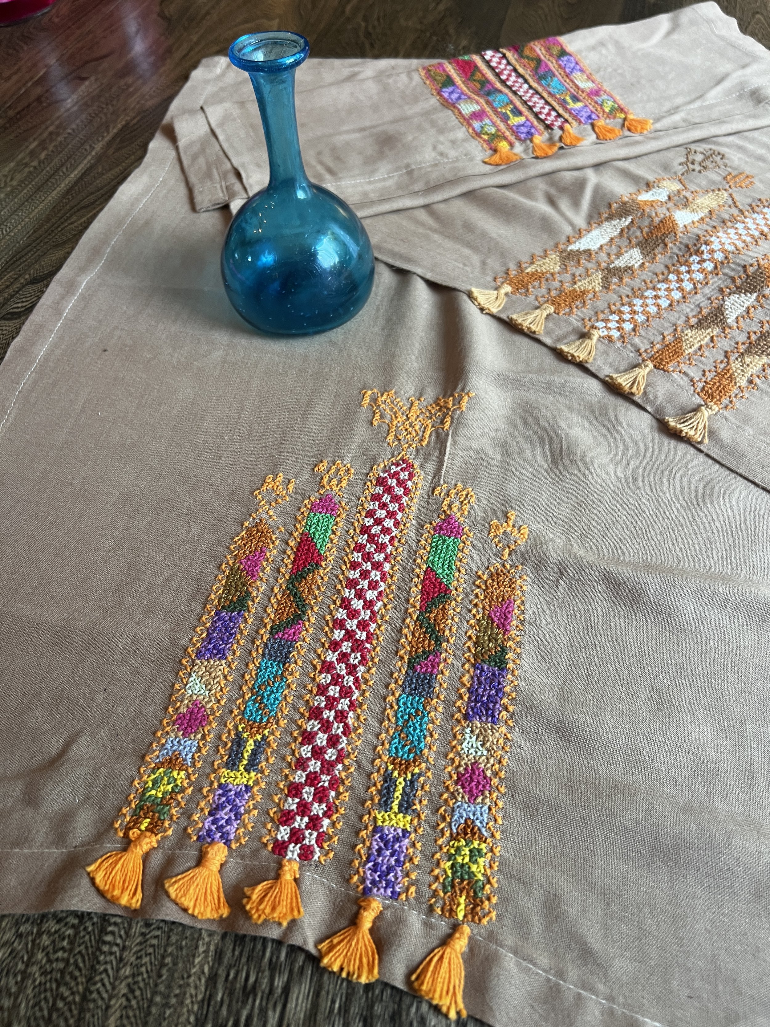 Qalamoun Linen Hand Embroidered in Raqaa, Syria