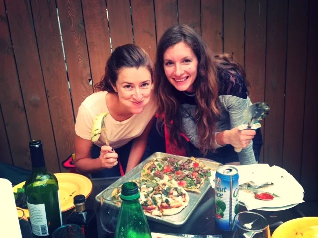 Anona and I about to eat the crap outta some pizza!