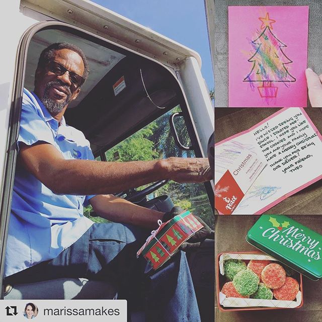 Love our church and how our community loves the people in our city! #Repost @marissamakes with @repostapp
・・・
Merry Christmas, Bruce... Thanks for being an awesome helper! 💚❤️🚛💨❤️💚#cjmerrymonday