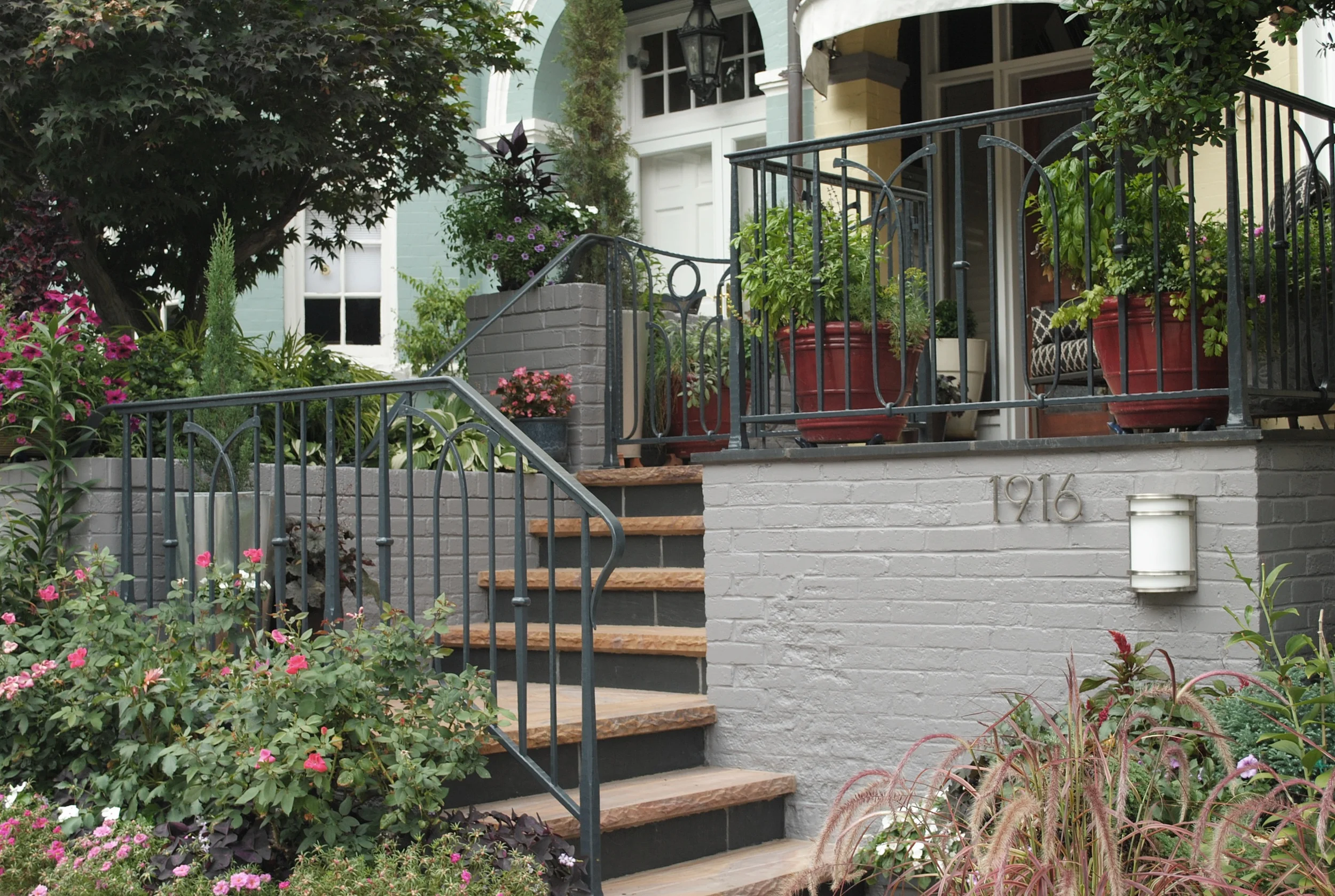 Porch railing with stair railing and gate