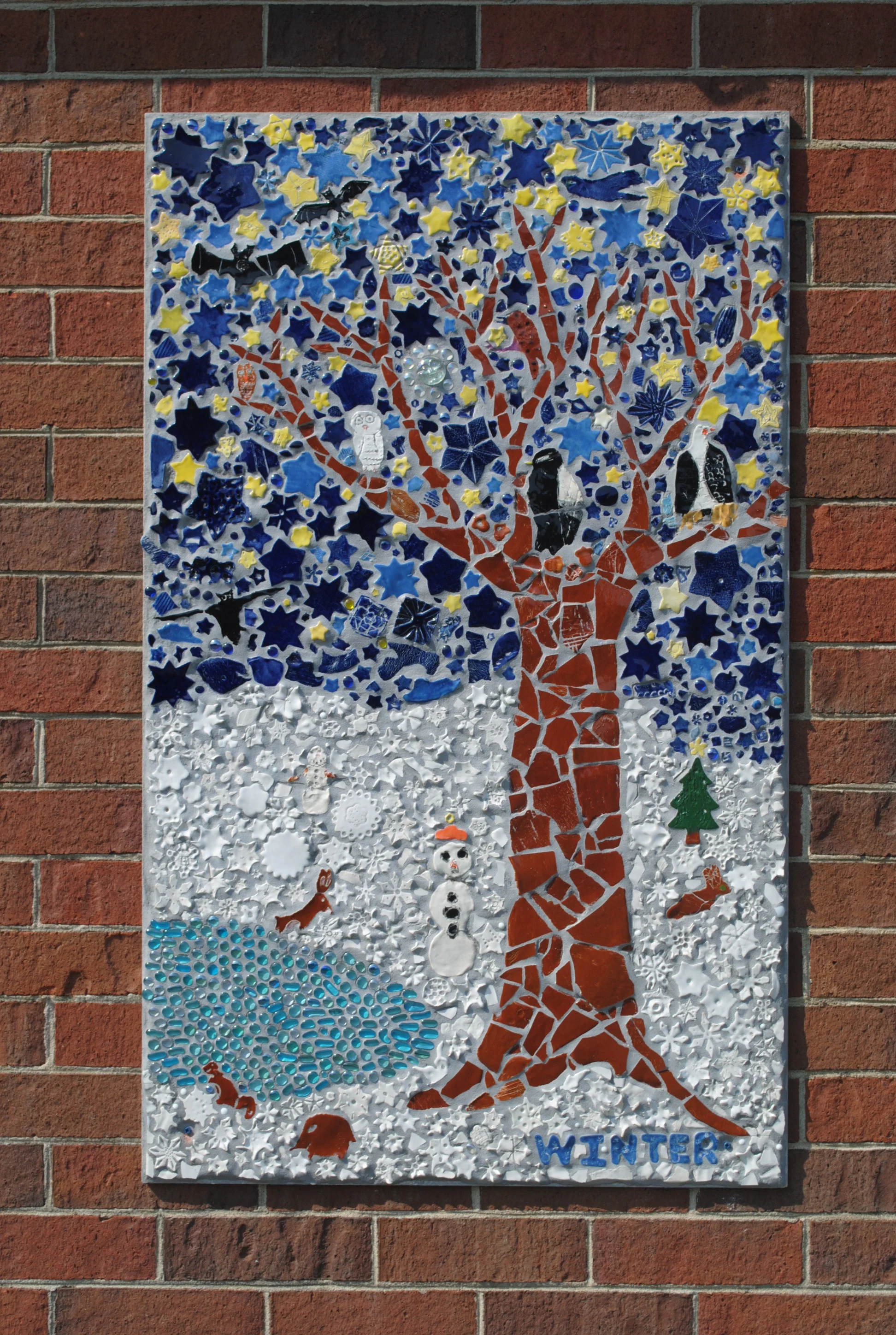 Winter mosaic panel